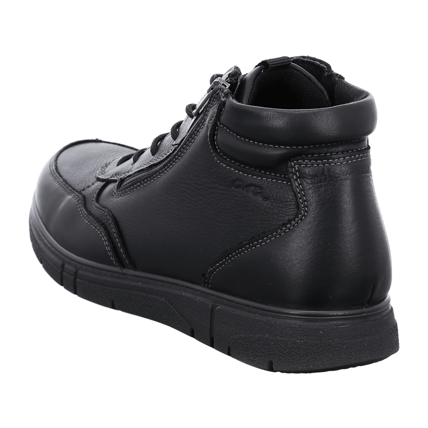 ARA Men's Leather Derby Shoes with Lace-Up Closure in Black