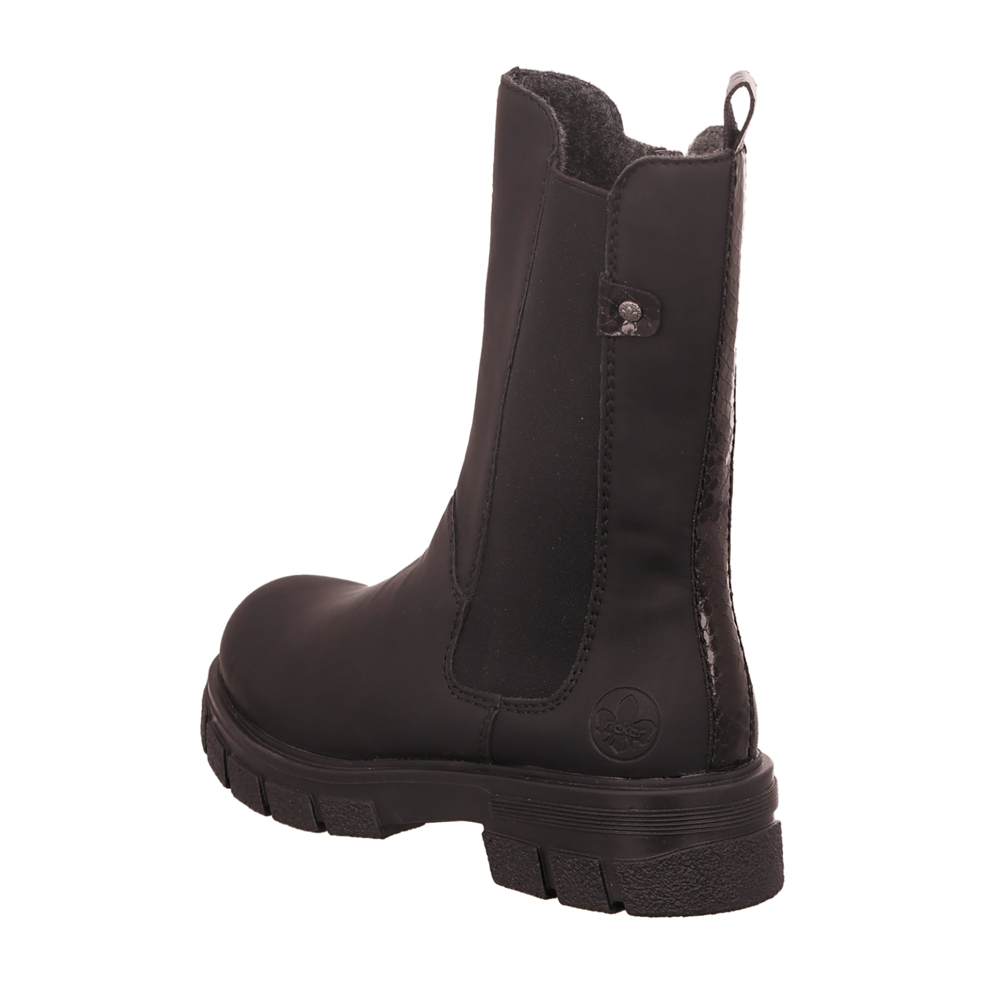 Rieker Women's Black Chelsea Boots with Zipper and Warm Lining for Fall/Winter