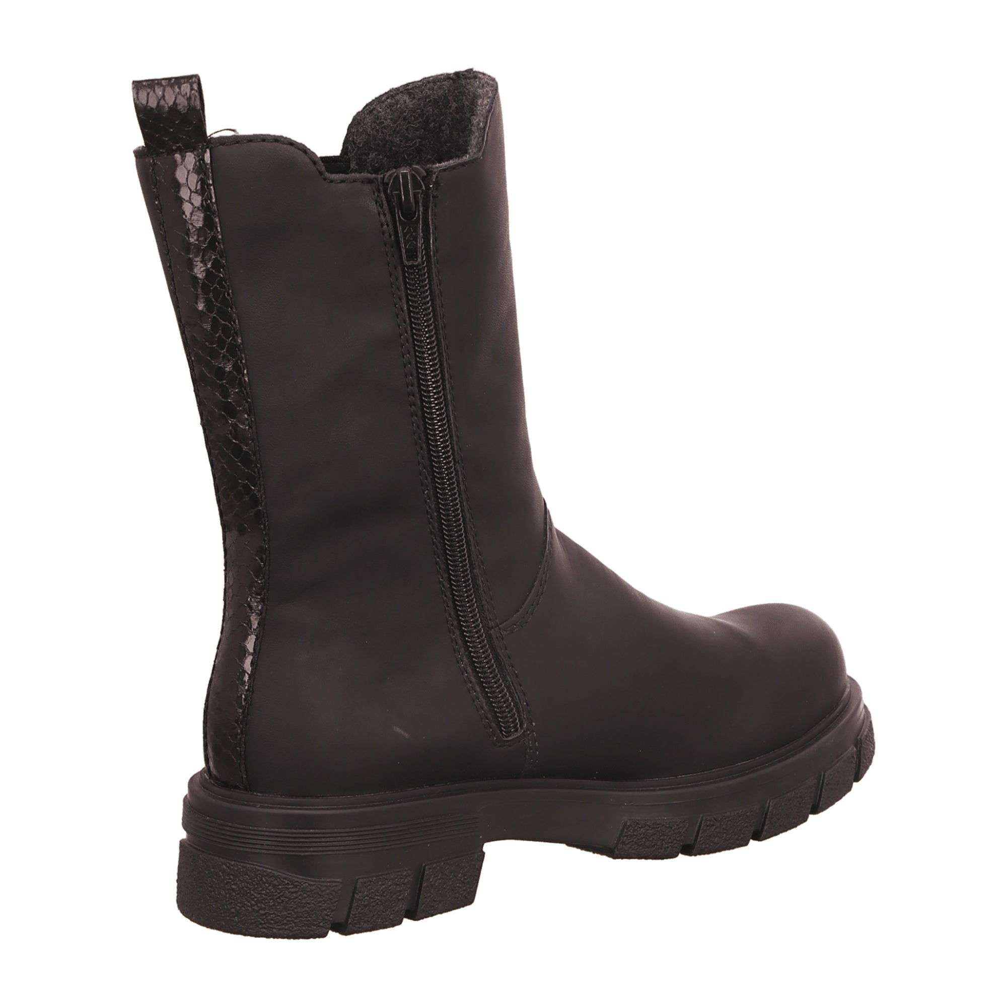 Rieker Women's Black Chelsea Boots with Zipper and Warm Lining for Fall/Winter