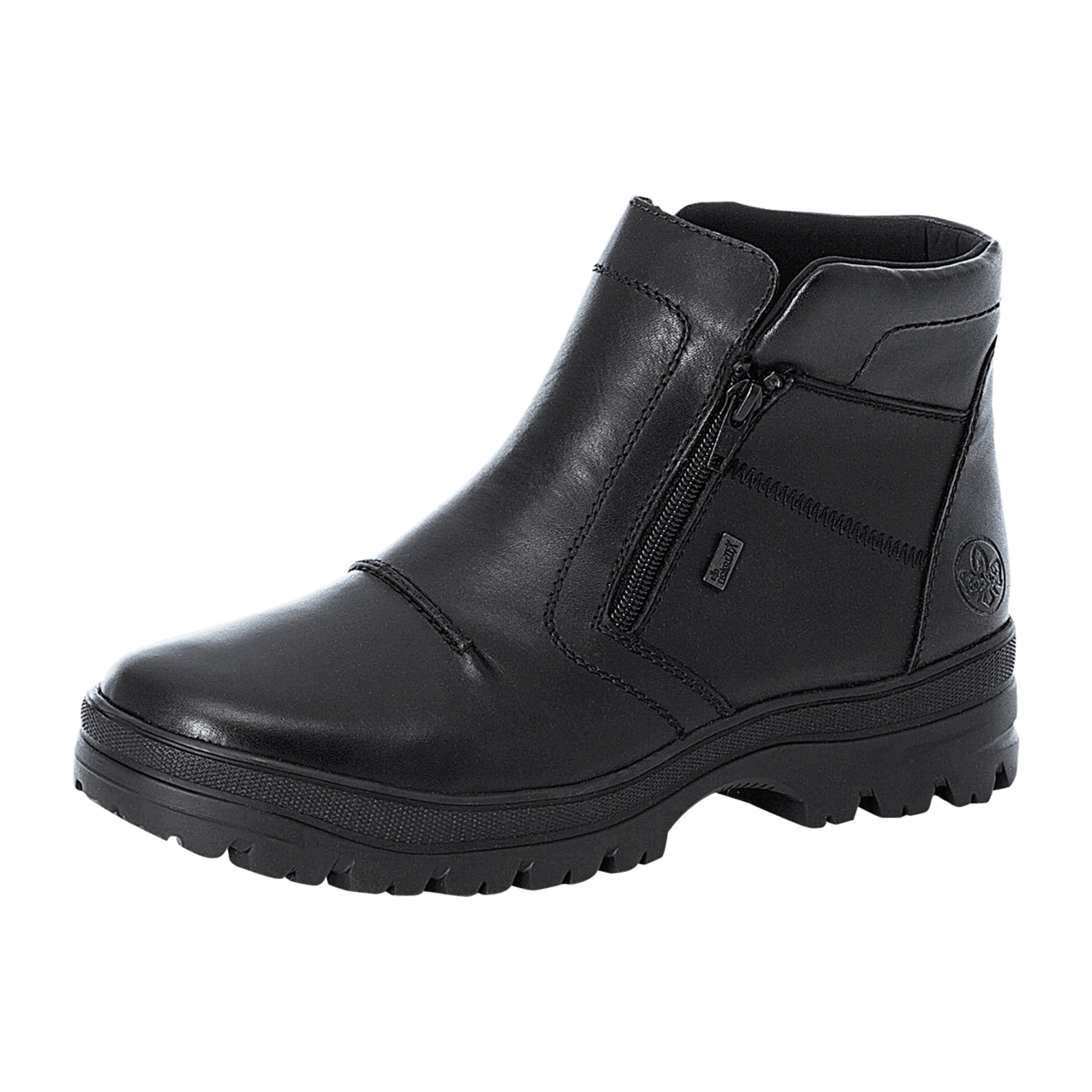 Rieker HWK Men's Black Ankle Boots Warm Water-Resistant with Zip Closure