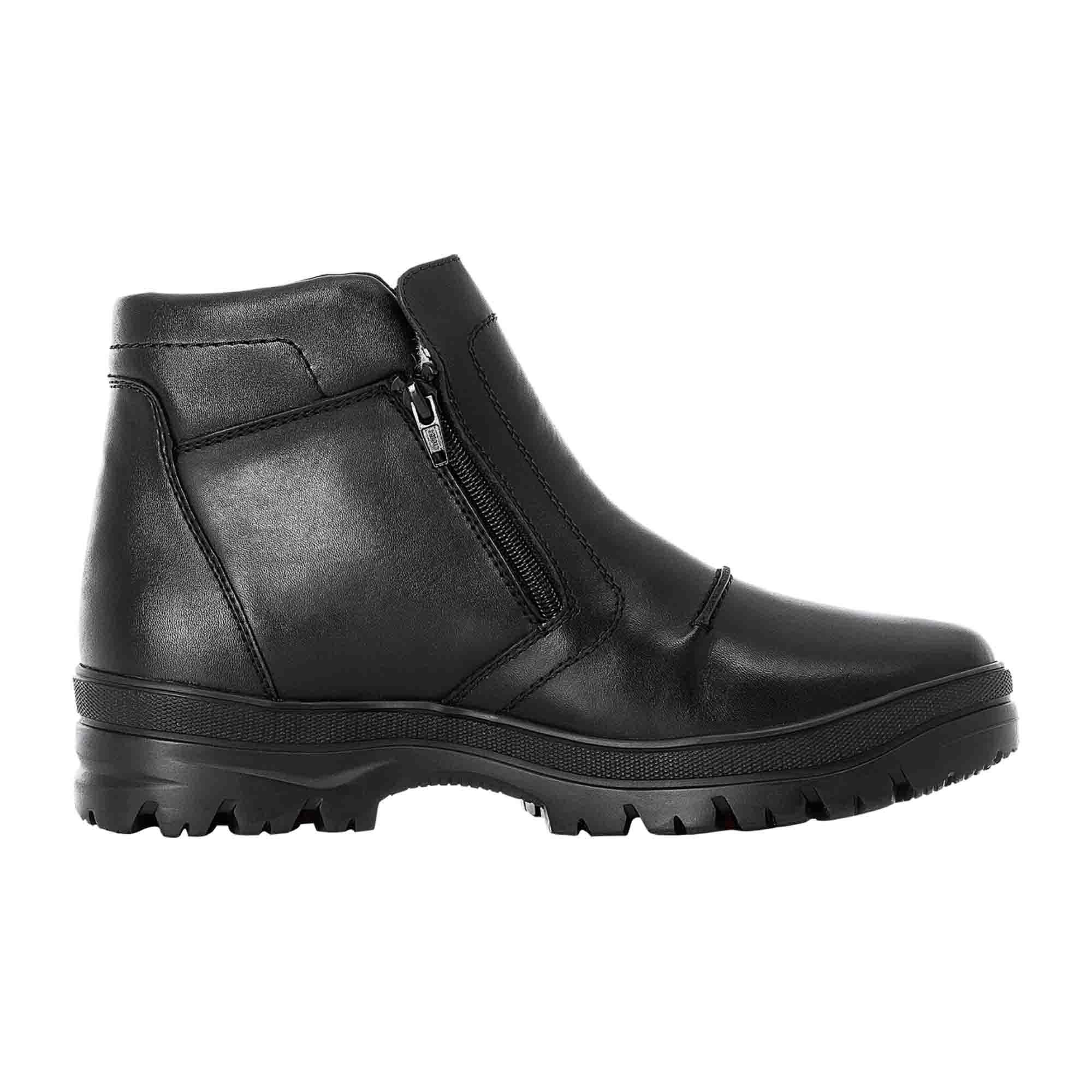 Rieker HWK Men's Black Ankle Boots Warm Water-Resistant with Zip Closure