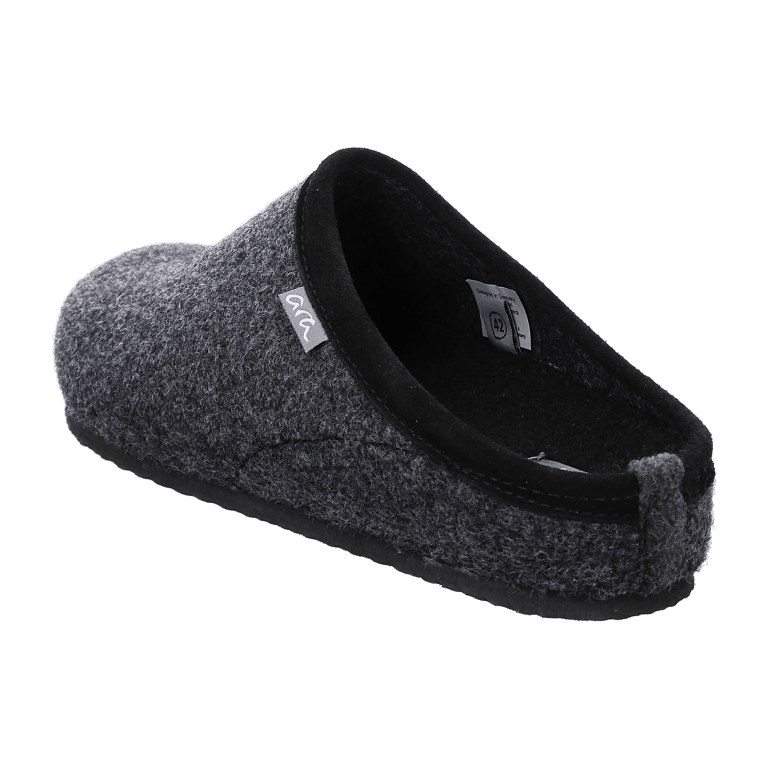 ARA ENZO Men's Wool Felt Slippers in Classic Grey - Casual Comfort with Textile Lining