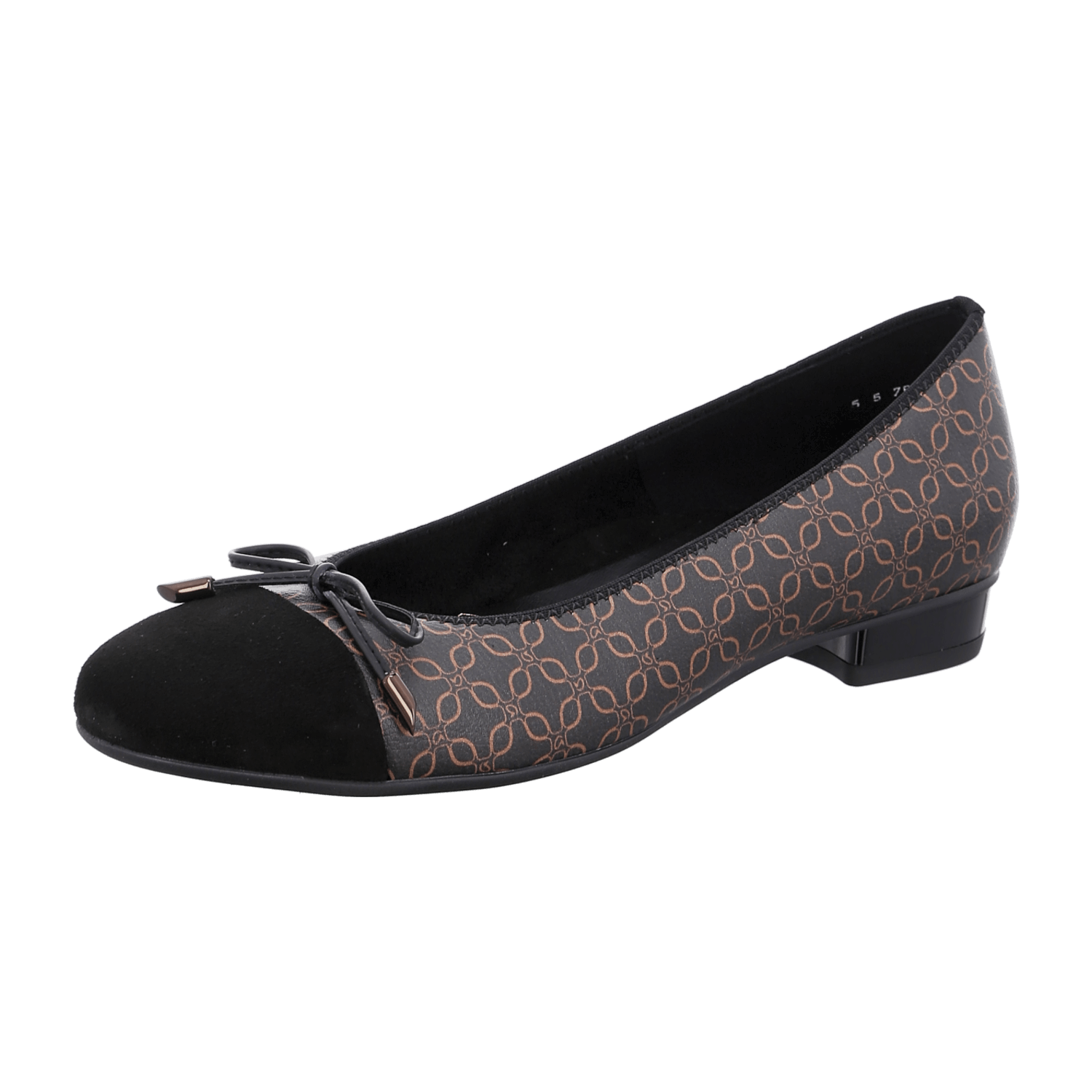 ARA BARI Women's Synthetic Leather Ballet Flats with Textile Lining and Polyurethane Sole in Black