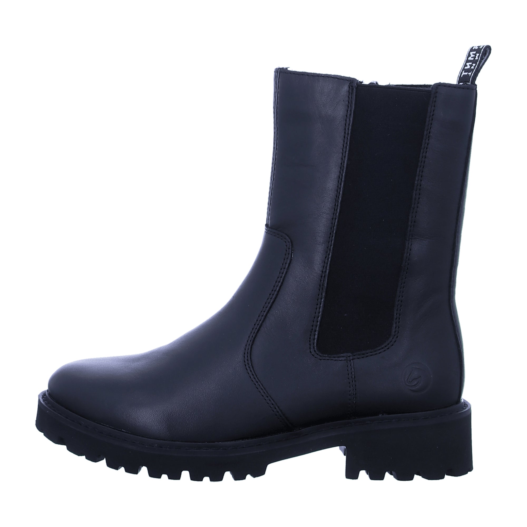 Remonte Ladies Black Leather Zip Boots with Warm Lining for Autumn Winter