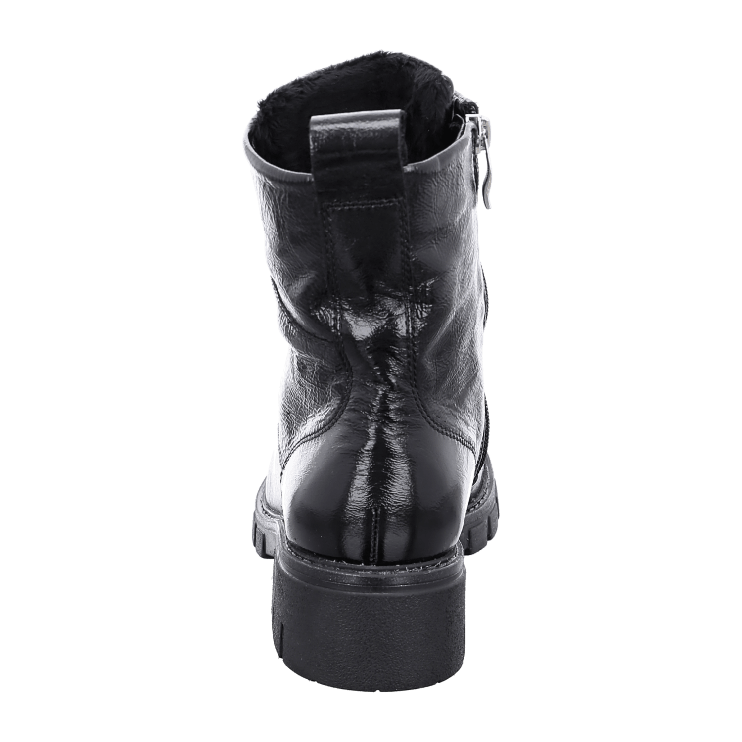 ARA DOVER DOVER Women's Boots Classic Black Patent Leather Zip-Up Boots with Warm Fleece Lining