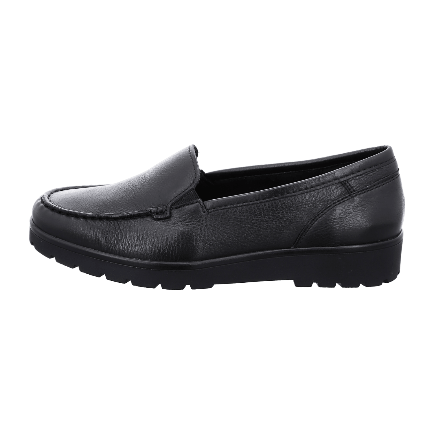 ARA DALLAS Women's Loafers in Black Smooth Leather with Textile Lining and Rubber Sole - Bartel-Shop