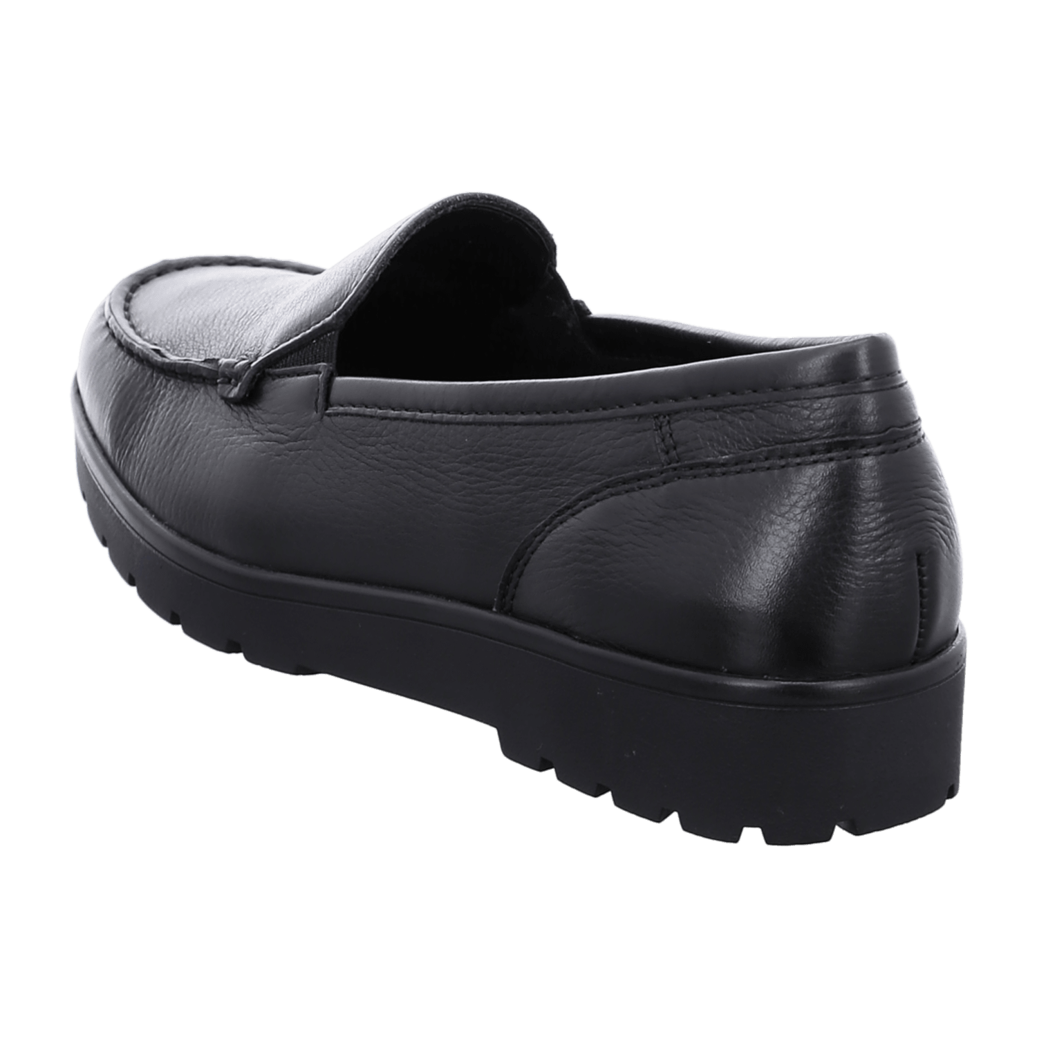 ARA DALLAS Women's Loafers in Black Smooth Leather with Textile Lining and Rubber Sole - Bartel-Shop