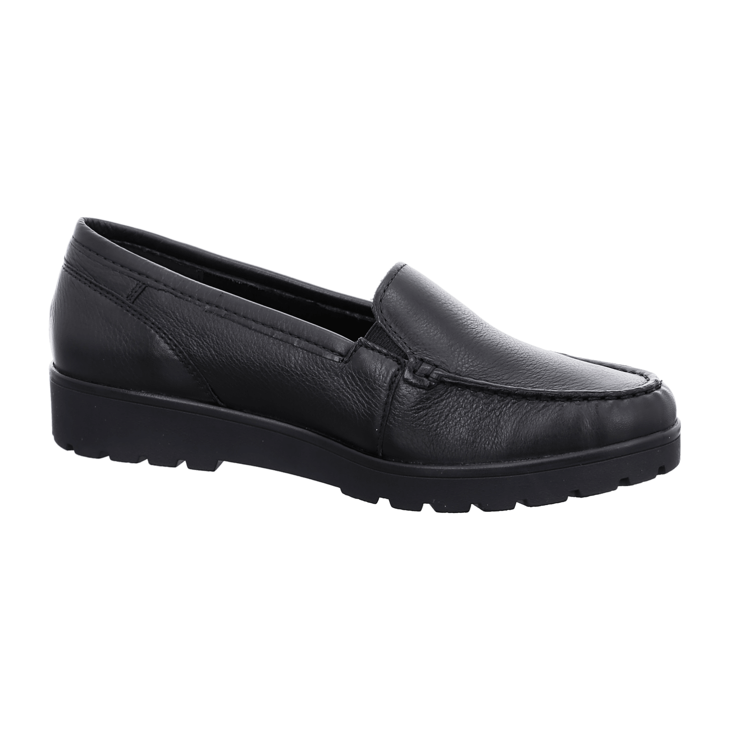 ARA DALLAS Women's Loafers in Black Smooth Leather with Textile Lining and Rubber Sole - Bartel-Shop