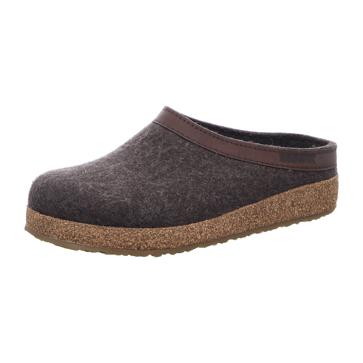Haflinger Grizzly Torben Men's Wool Felt Clog Slippers Brown Melange