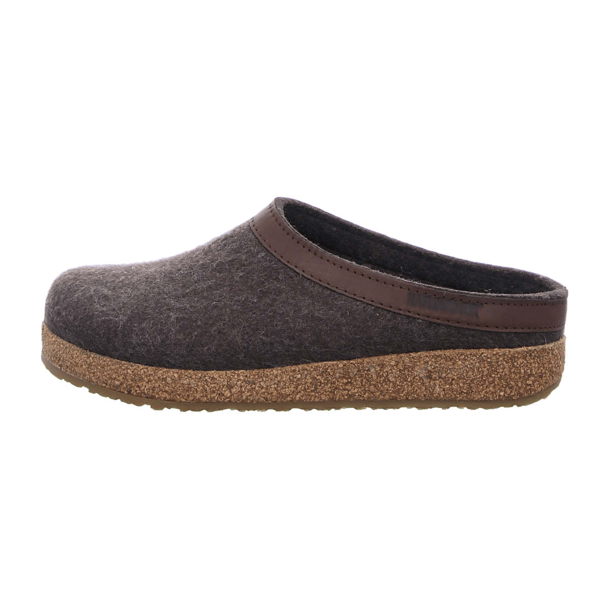 Haflinger Grizzly Torben Men's Wool Felt Clog Slippers Brown Melange