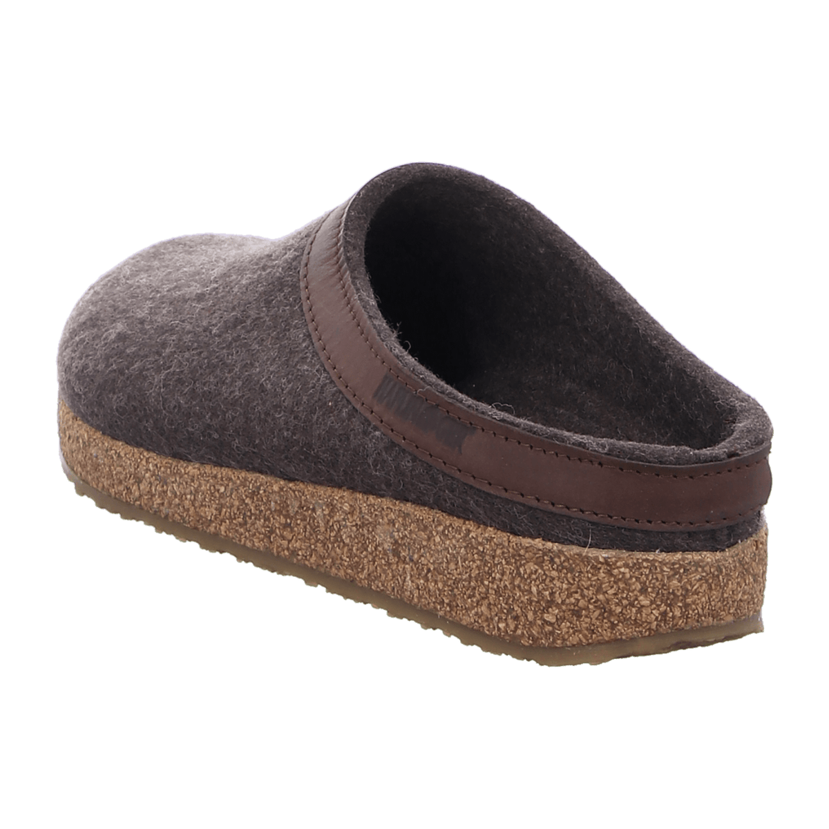 Haflinger Grizzly Torben Men's Wool Felt Clog Slippers Brown Melange