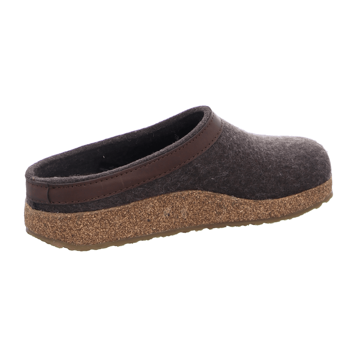 Haflinger Grizzly Torben Men's Wool Felt Clog Slippers Brown Melange