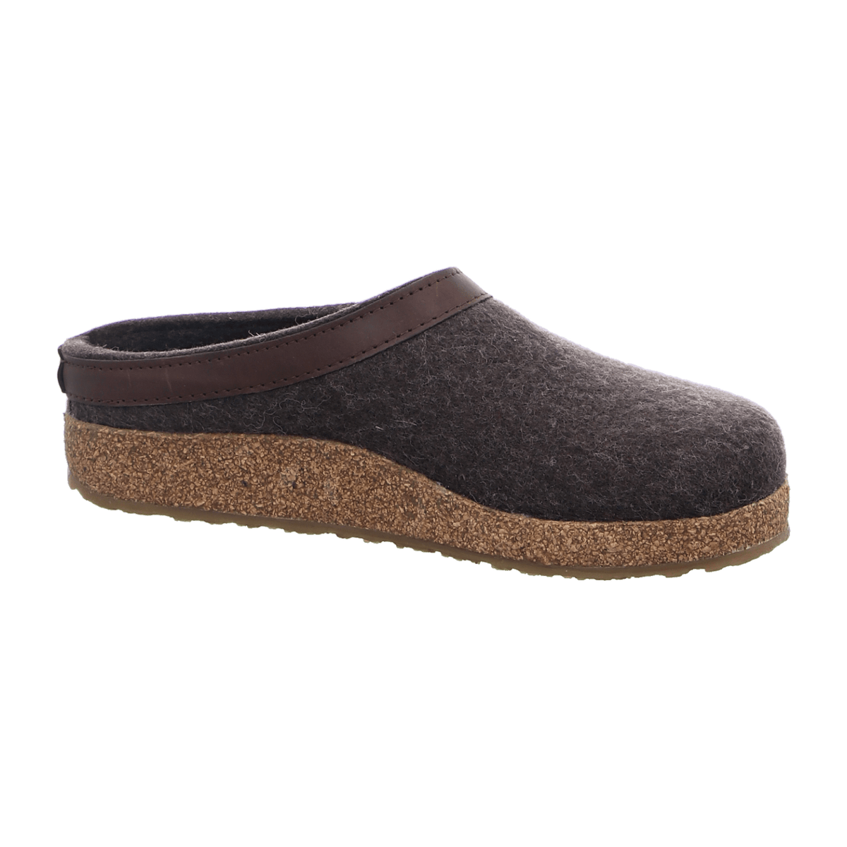 Haflinger Grizzly Torben Men's Wool Felt Clog Slippers Brown Melange