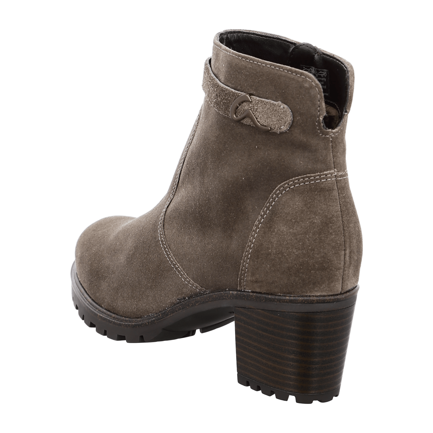 ARA MANTOVA Women's Ankle Boots in Grey, Full-Grain Leather with Zipper and Warm Lining, Classic Round Toe