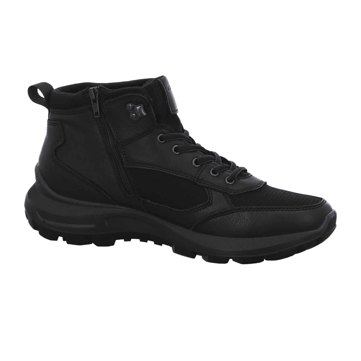 ARA MAURO Men's Leather Slip-On Sneakers in Black with Round Toe and Warm Fleece Lining - Bartel-Shop