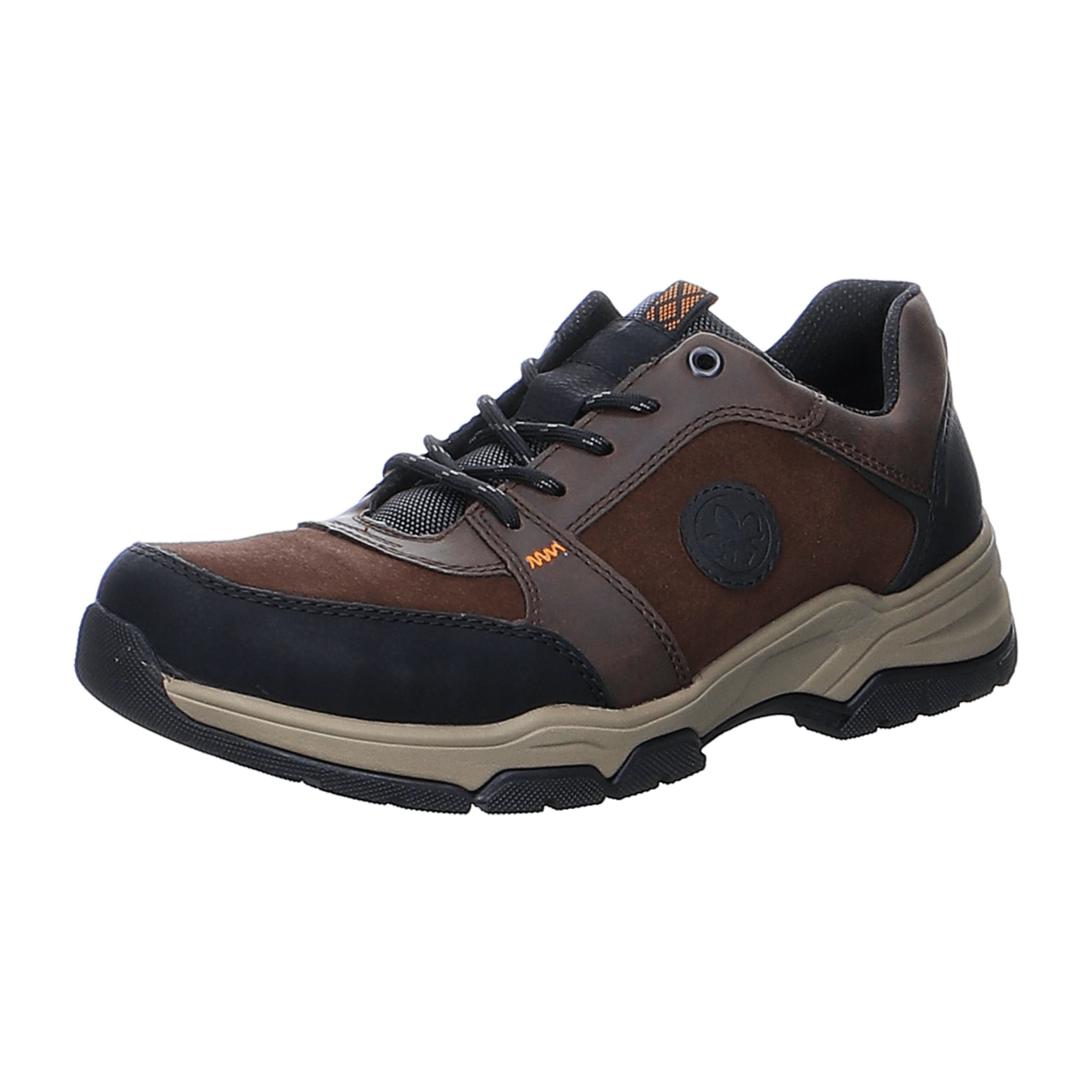 Rieker Men's Brown Athletic Lace-Up Shoes Casual Leather Sneakers