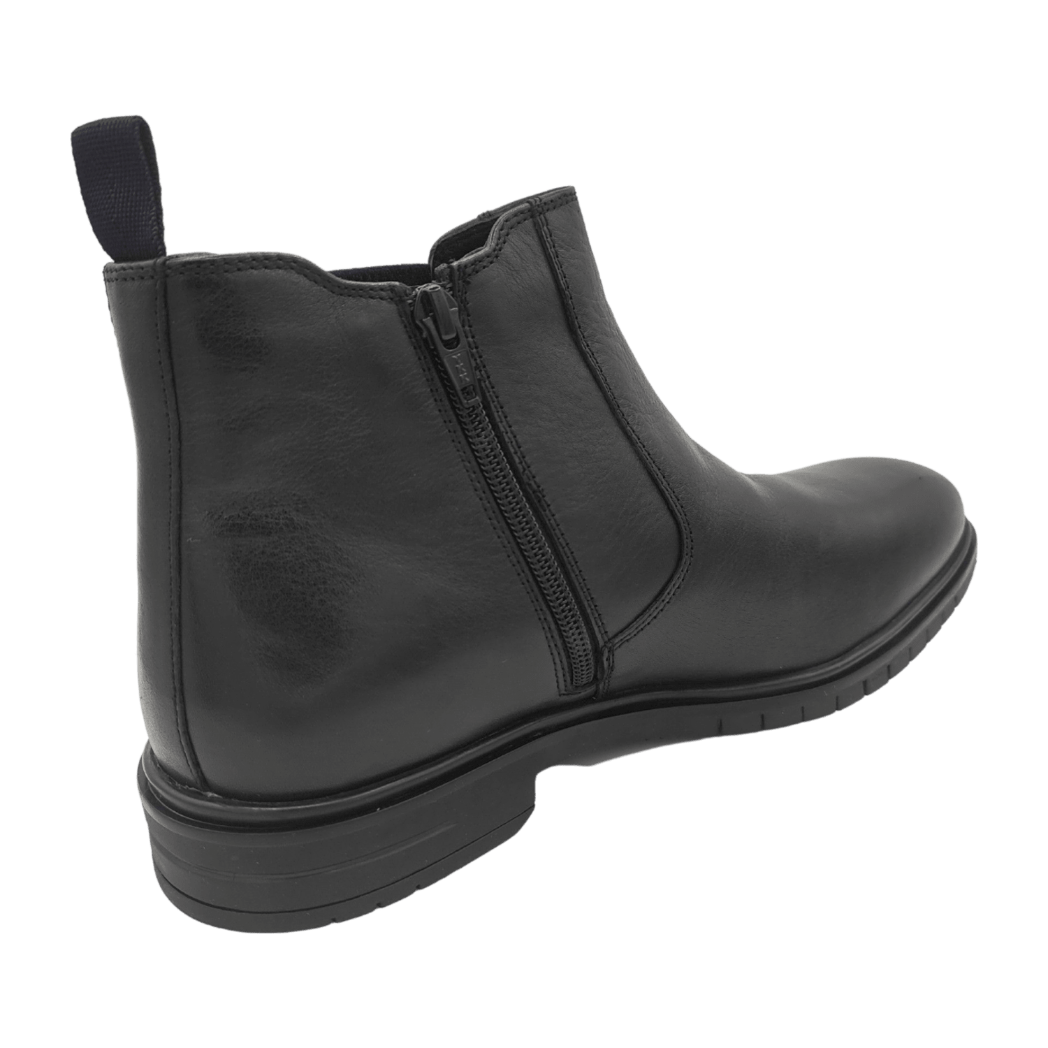 ARA HENRY Men's Leather Chelsea Boots Slip-On with Round Toe, Black, Warm Lined