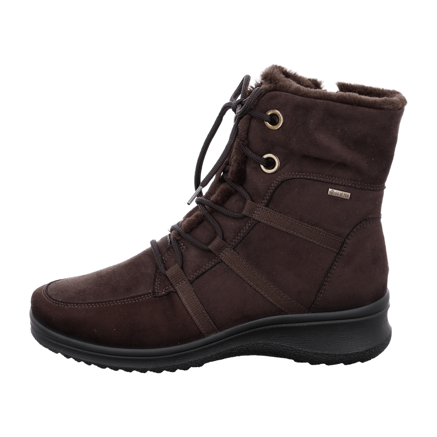ARA Women's Boots Brown Synthetic Snow Boots with Zipper Round Toe