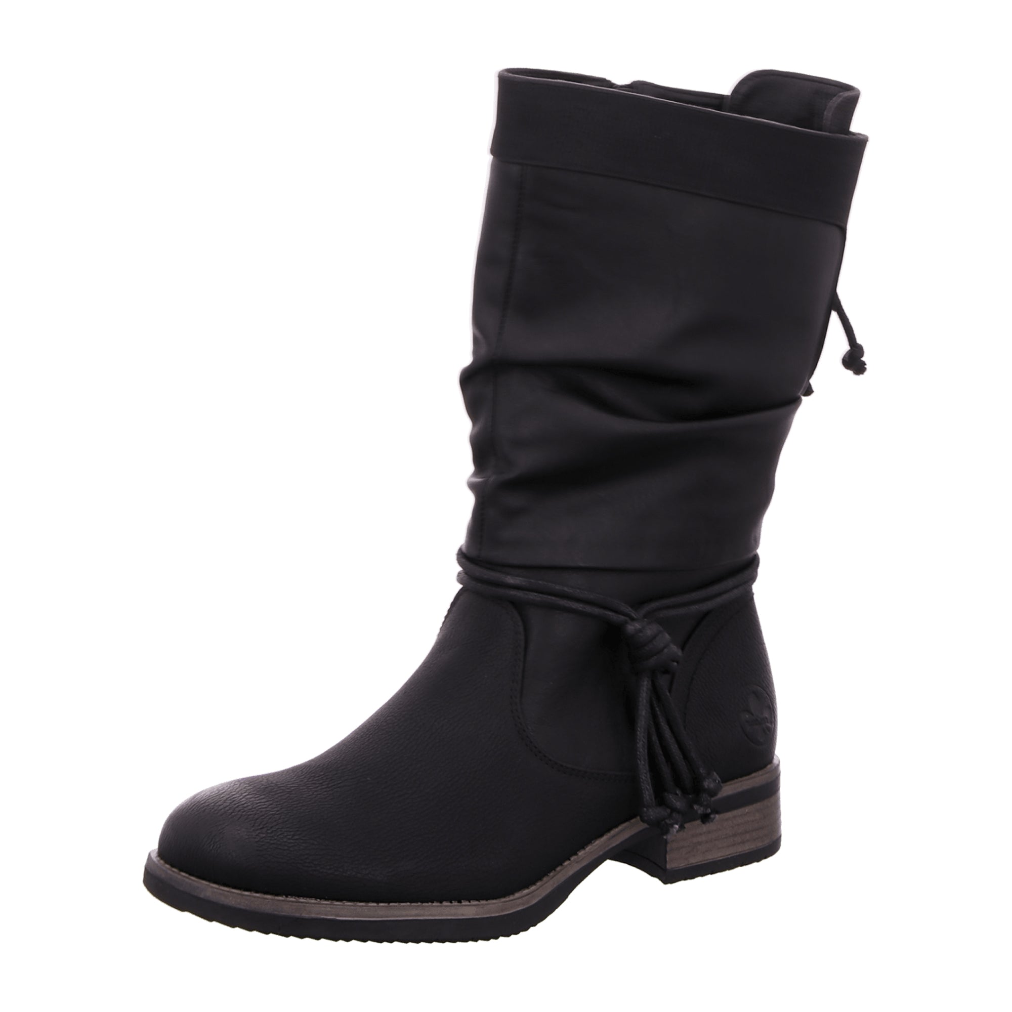 Rieker Women's Black Comfortable High Shaft Boots with Zipper and Grip Sole