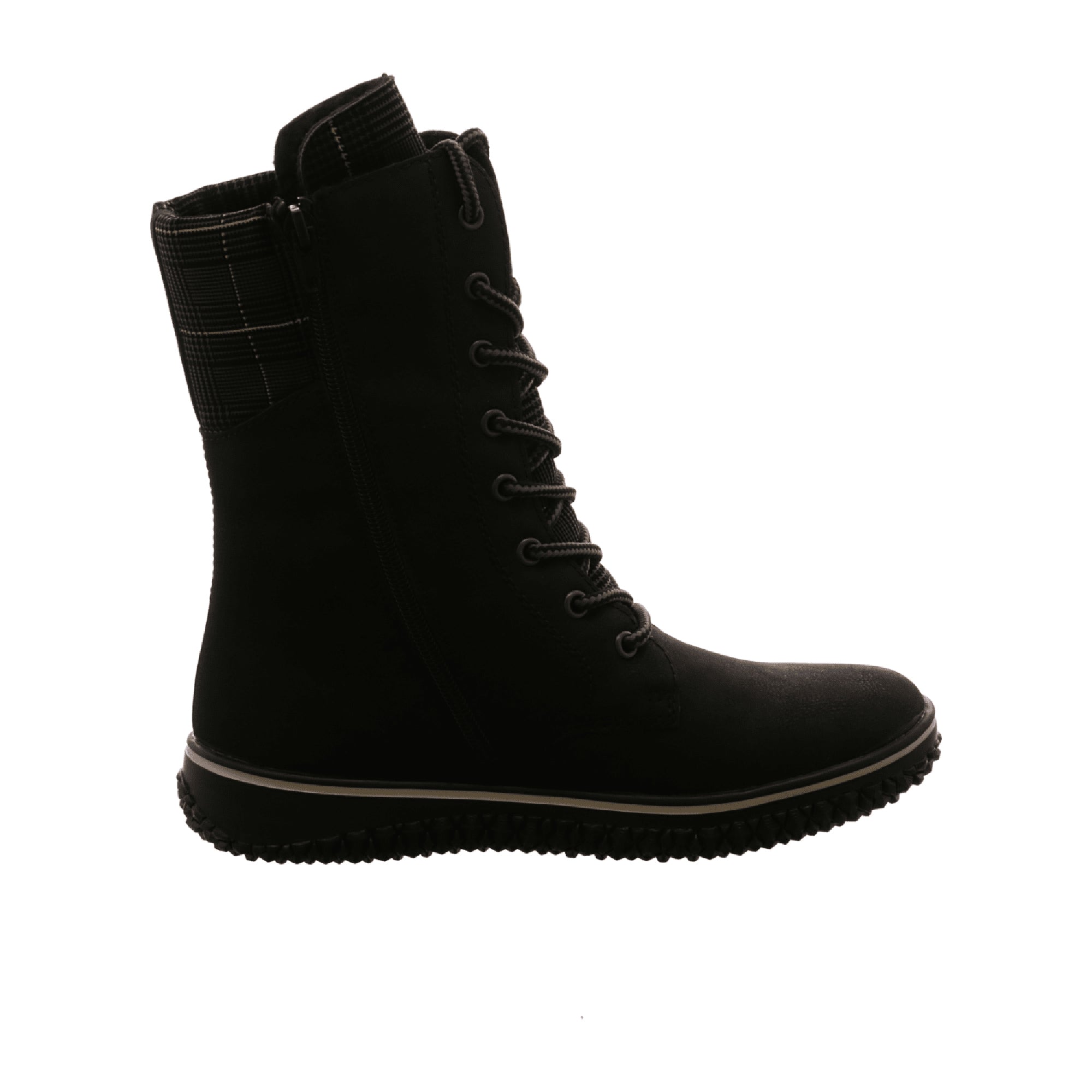 Rieker Z424500 Z42 Women's Black Boots with Zip and Laces for Fall/Winter