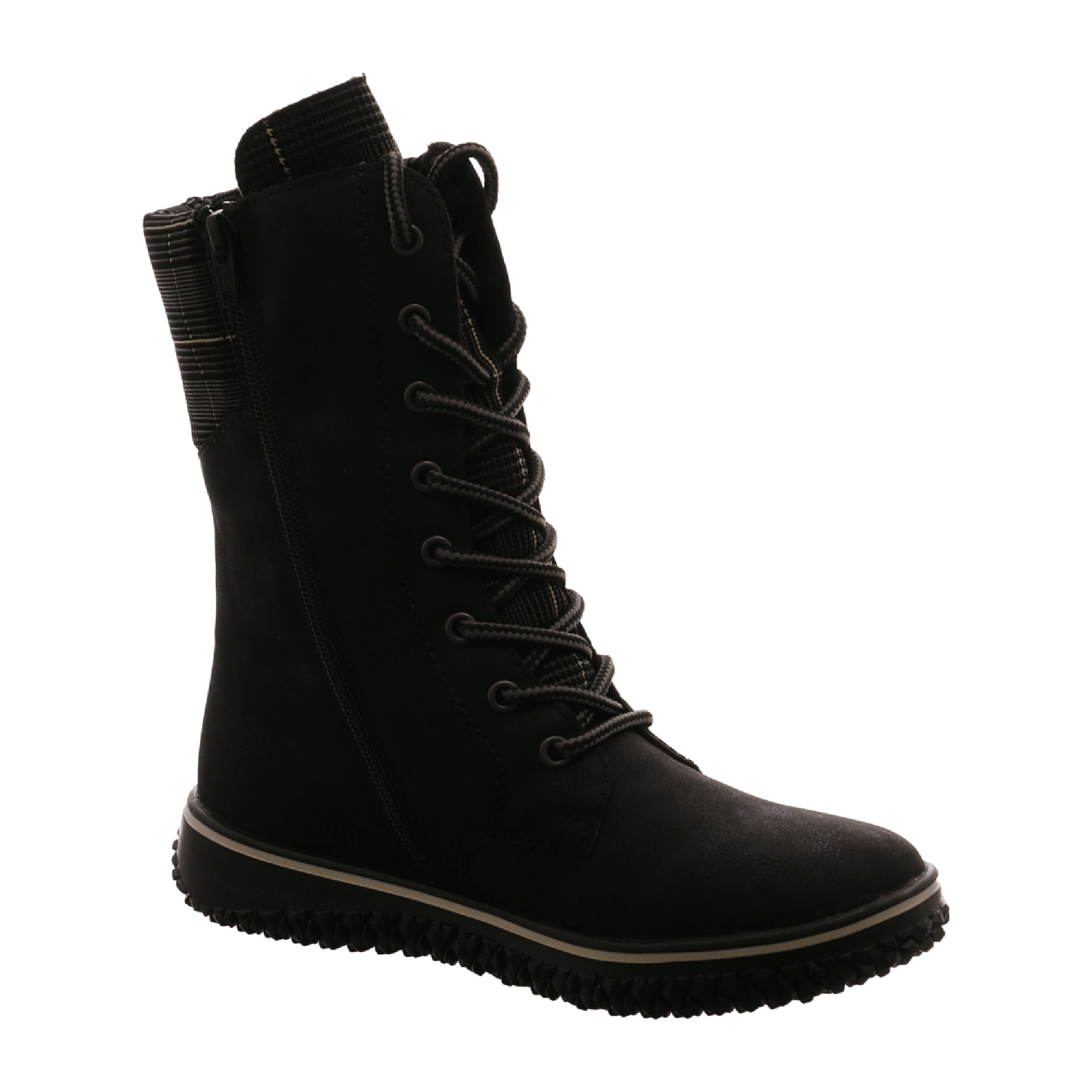 Rieker Z424500 Z42 Women's Black Boots with Zip and Laces for Fall/Winter