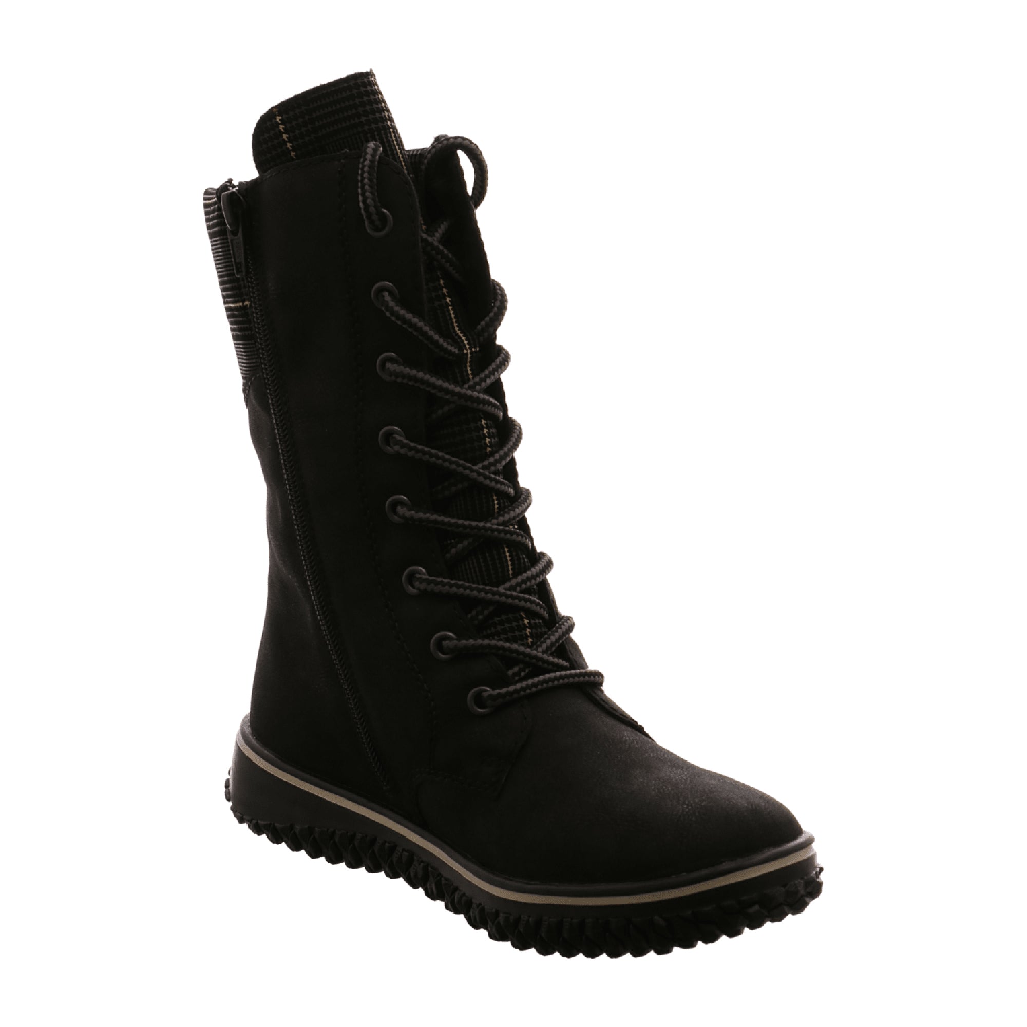 Rieker Z424500 Z42 Women's Black Boots with Zip and Laces for Fall/Winter