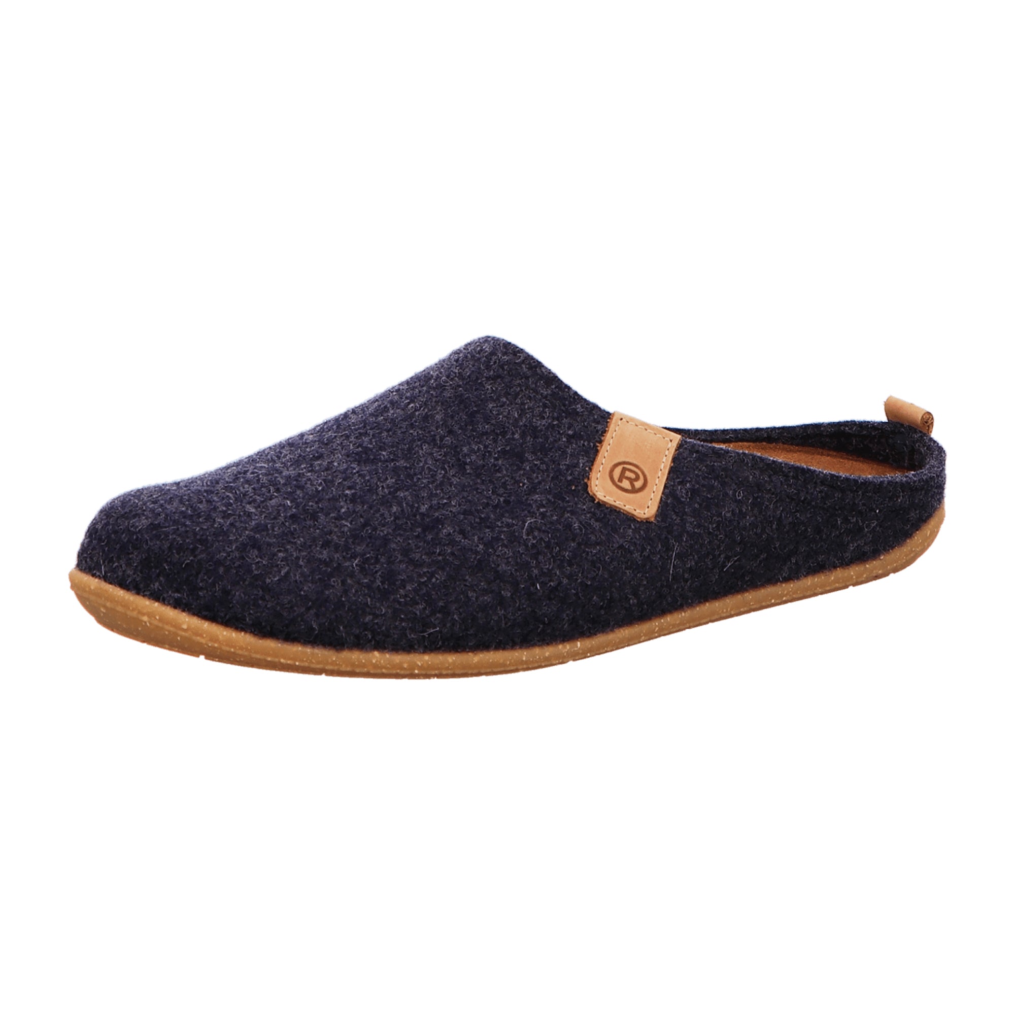 Rohde Men's Blue Slippers Comfortable Felt Slip-On for Fall Winter