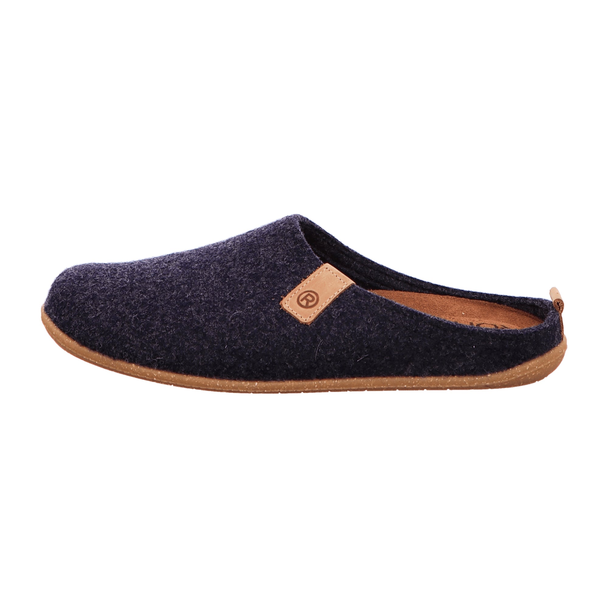 Rohde Men's Blue Slippers Comfortable Felt Slip-On for Fall Winter