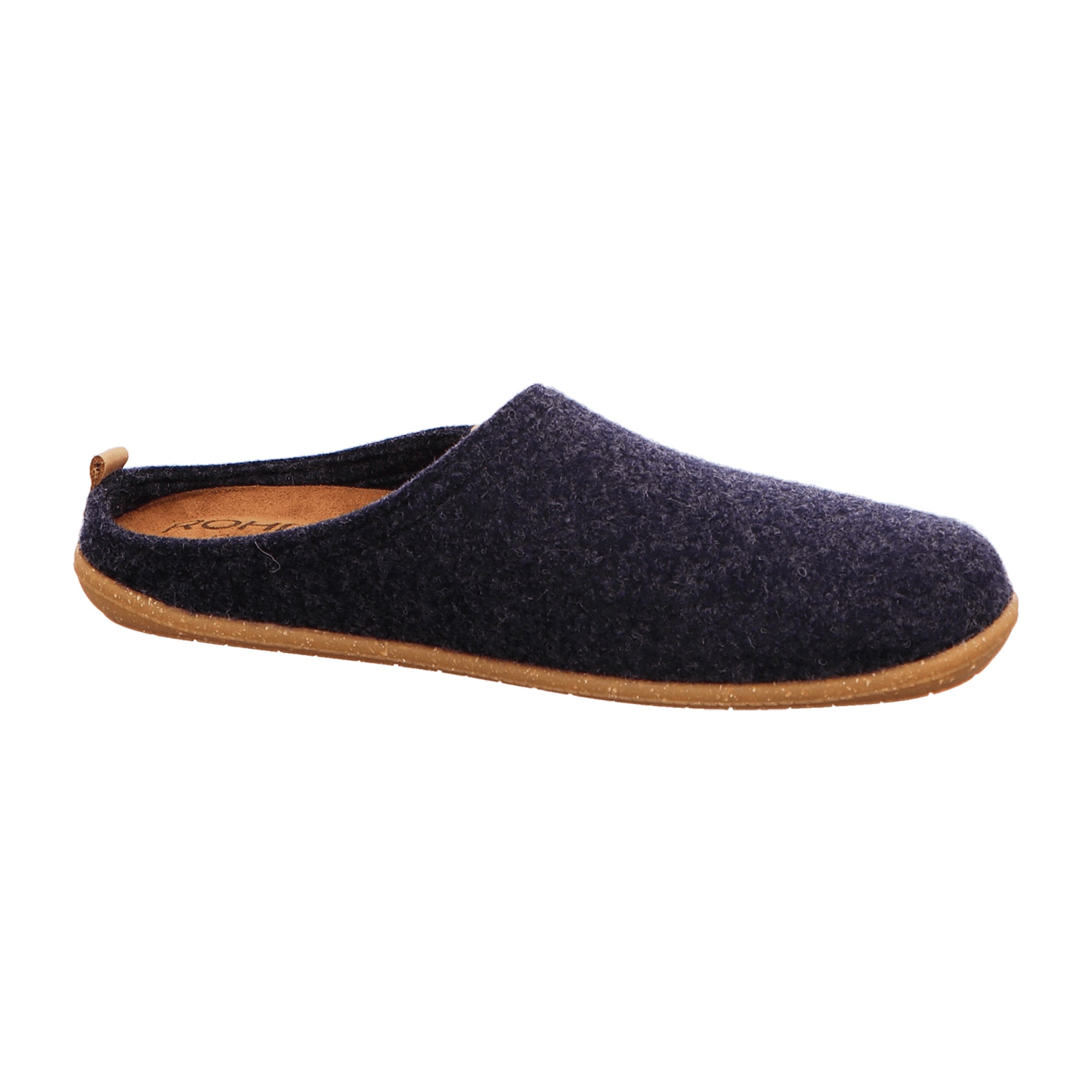 Rohde Men's Blue Slippers Comfortable Felt Slip-On for Fall Winter