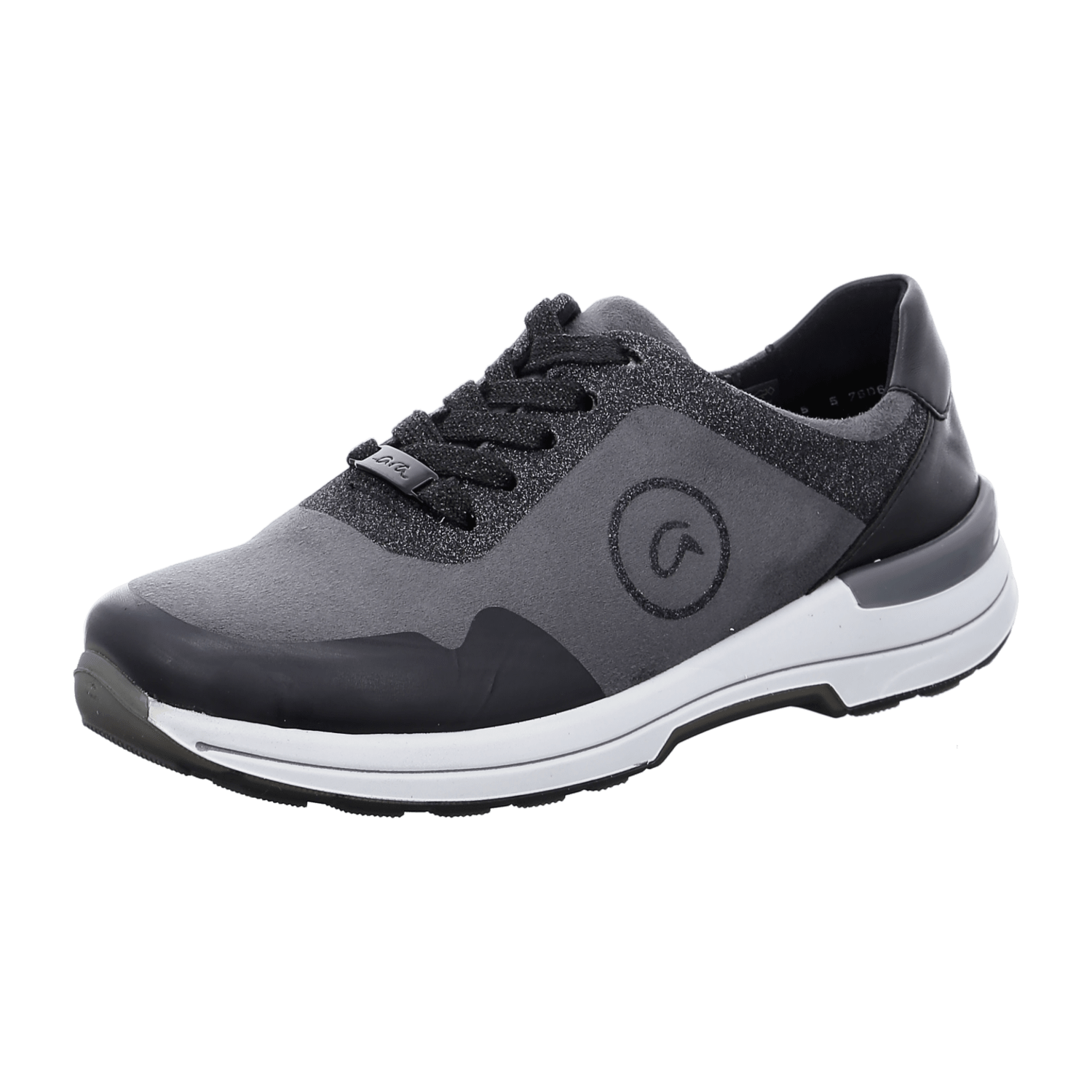 ARA NARA Women's Sneakers in Grey with Cotton and Synthetic Lace-Up Closure