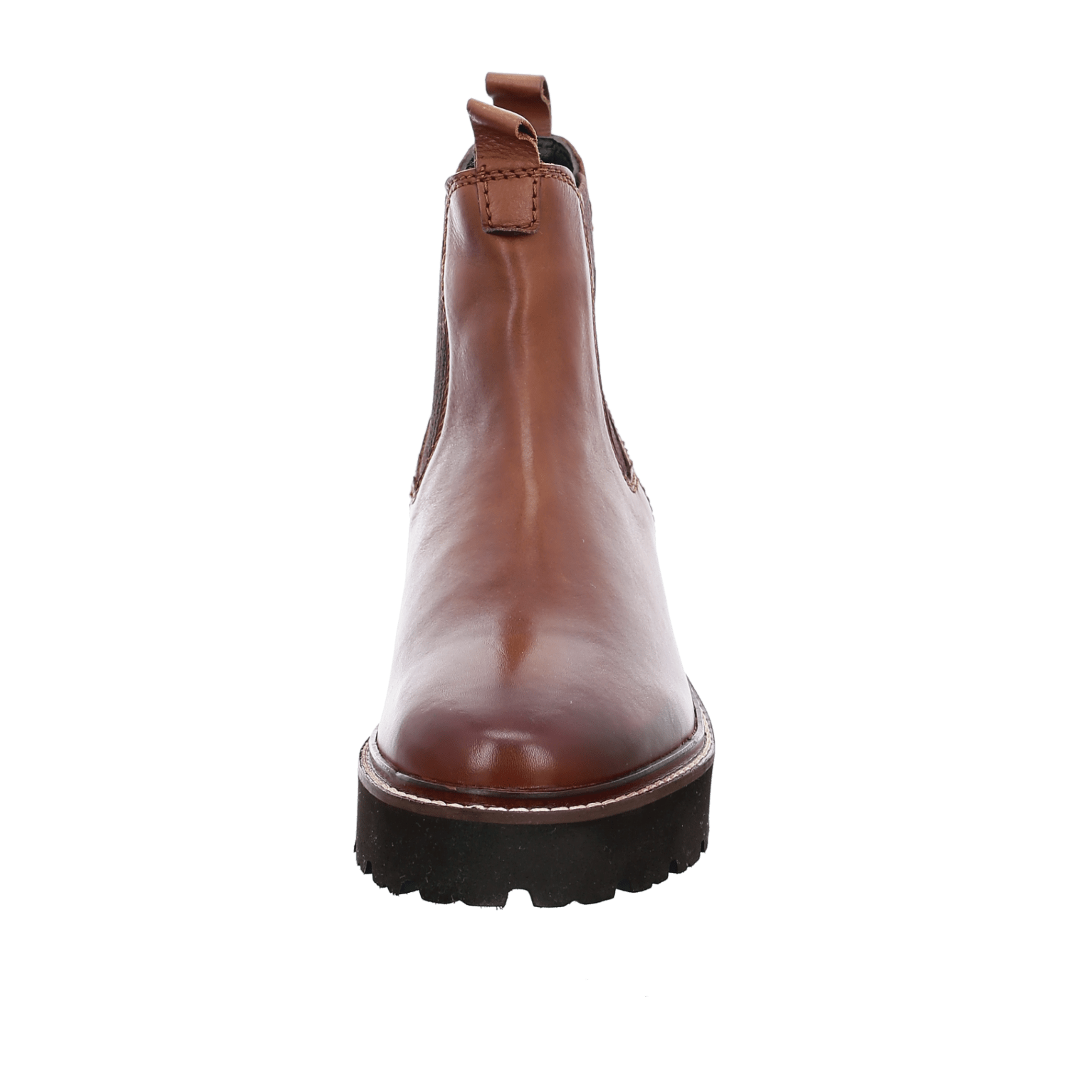 ARA Women's Bologna Chelsea Boots in Smooth Brown Leather with Round Toe and Leather-Textile Lining