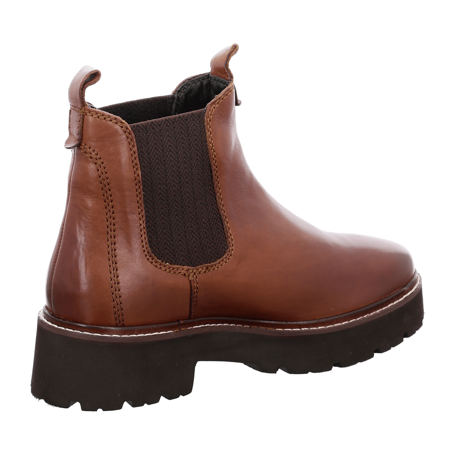 ARA Women's Bologna Chelsea Boots in Smooth Brown Leather with Round Toe and Leather-Textile Lining