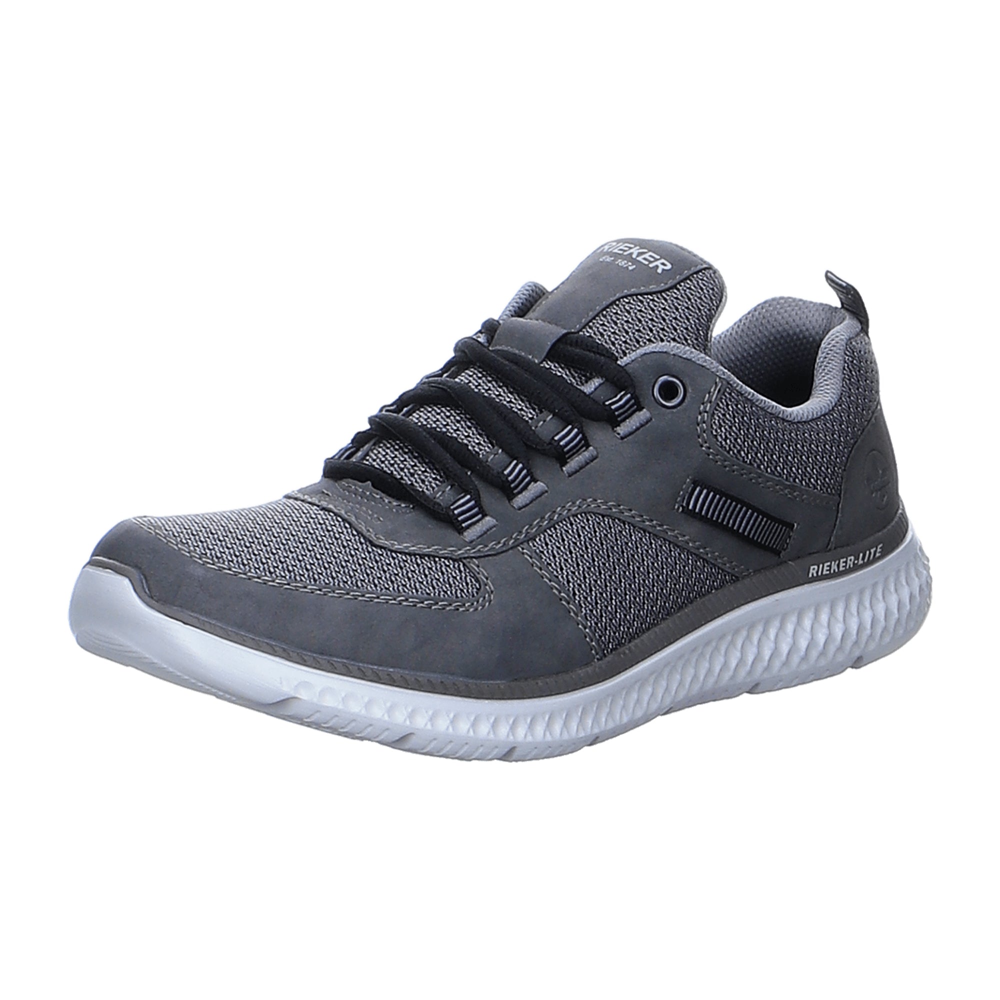 Rieker Men's Gray Lace-Up Sneakers New Comfortable Casual Shoes