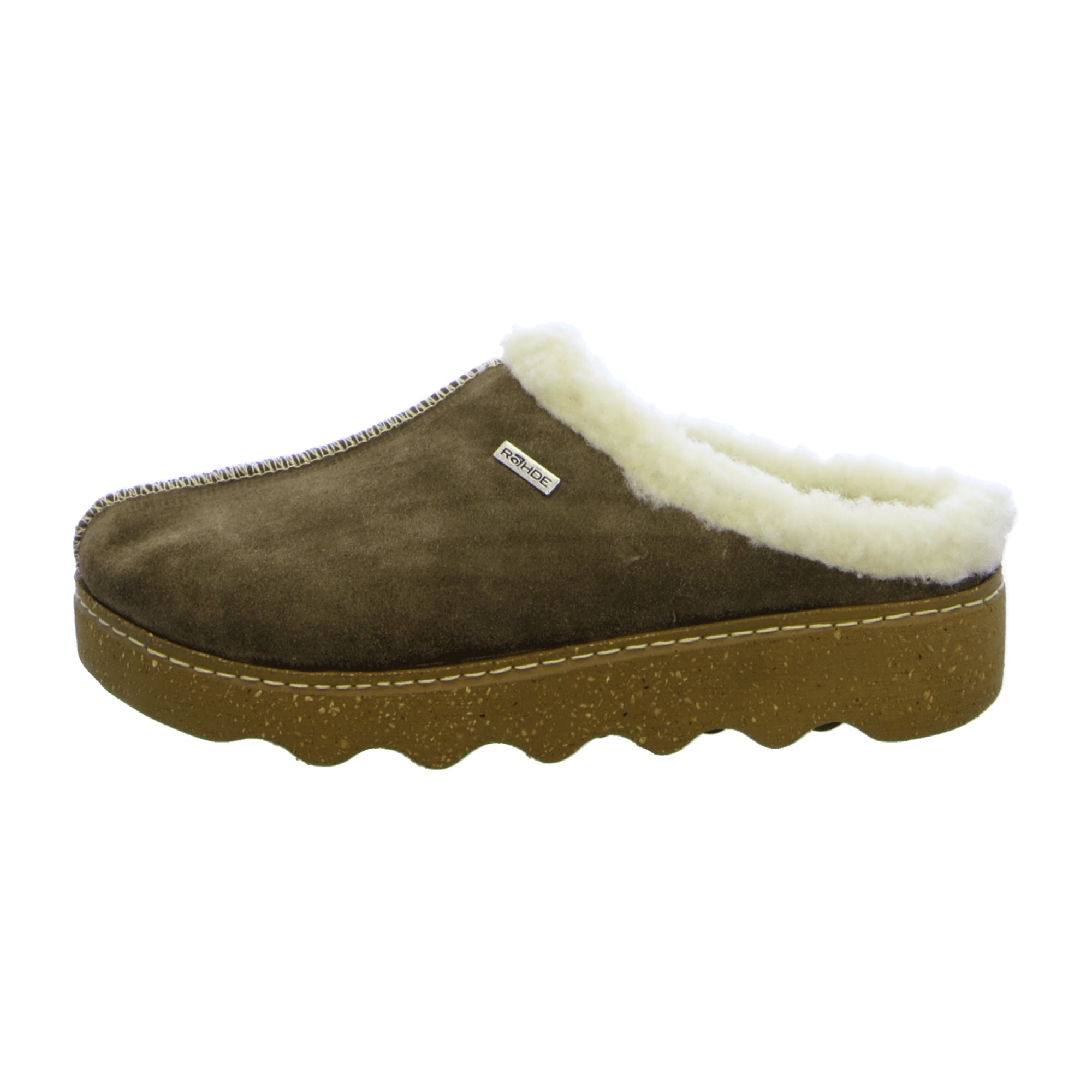 Rohde Foggia Brown Leather Women's Slip-On House Shoes