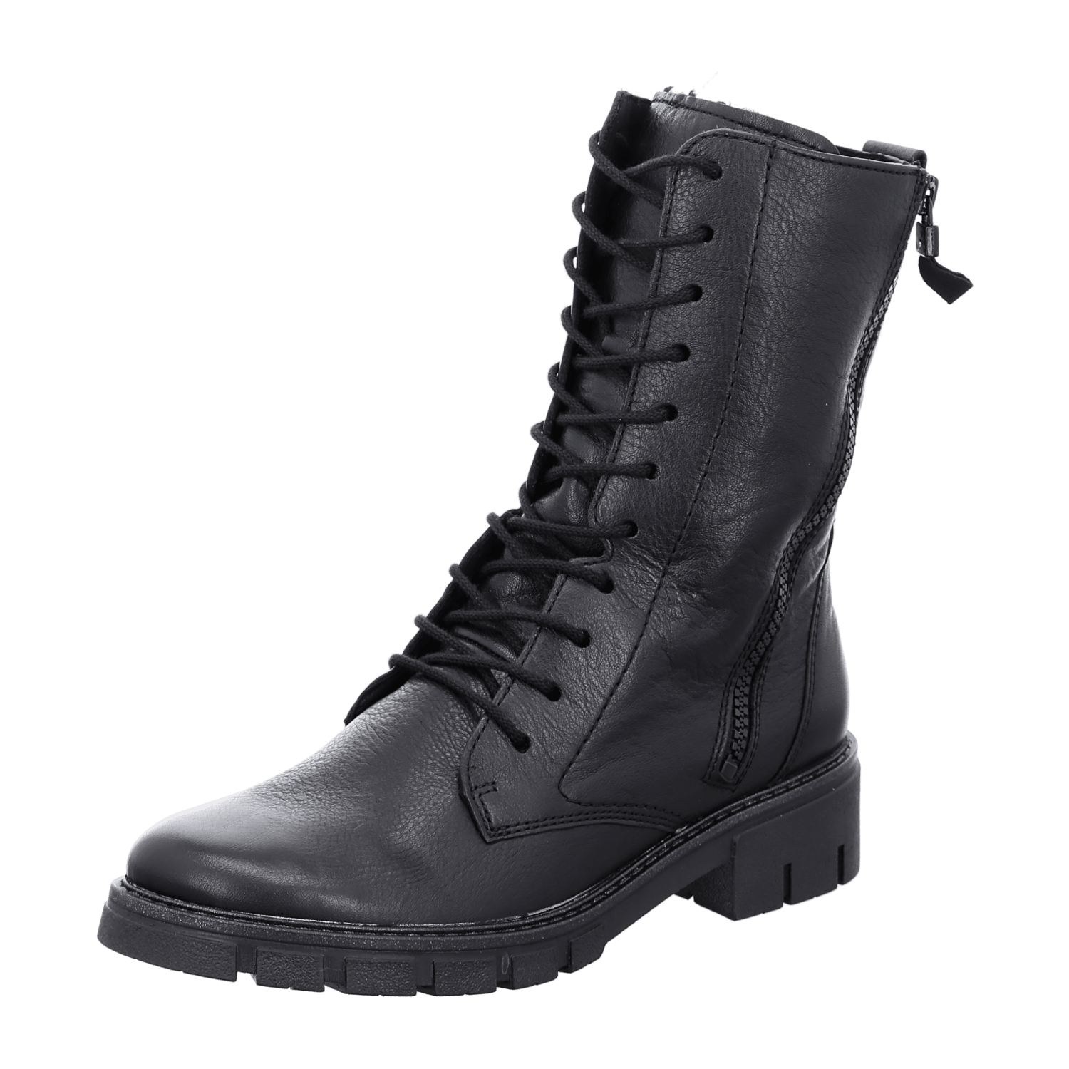 ARA DOVER DOVER Women's Chukka Boots in Black Smooth Leather with Side Zipper and Winter Lining