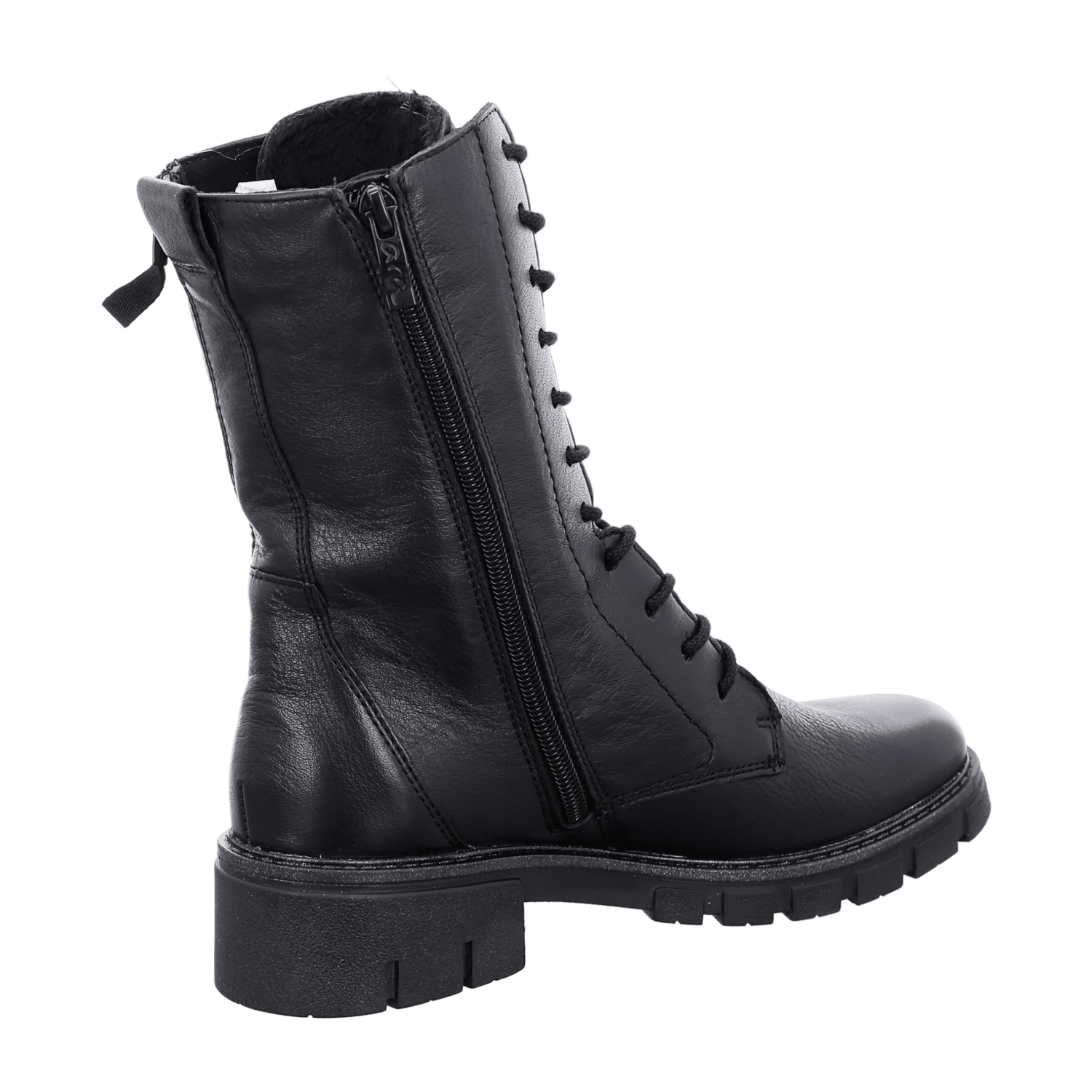 ARA DOVER DOVER Women's Chukka Boots in Black Smooth Leather with Side Zipper and Winter Lining - Bartel-Shop