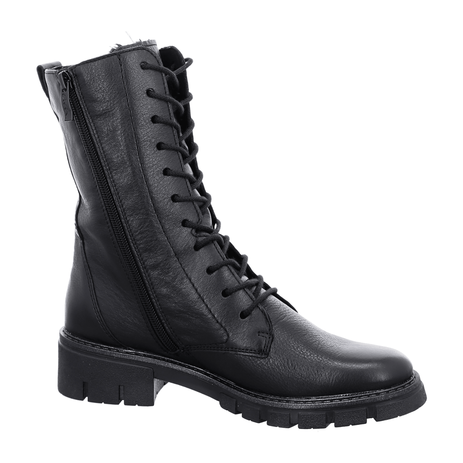 ARA DOVER DOVER Women's Chukka Boots in Black Smooth Leather with Side Zipper and Winter Lining - Bartel-Shop