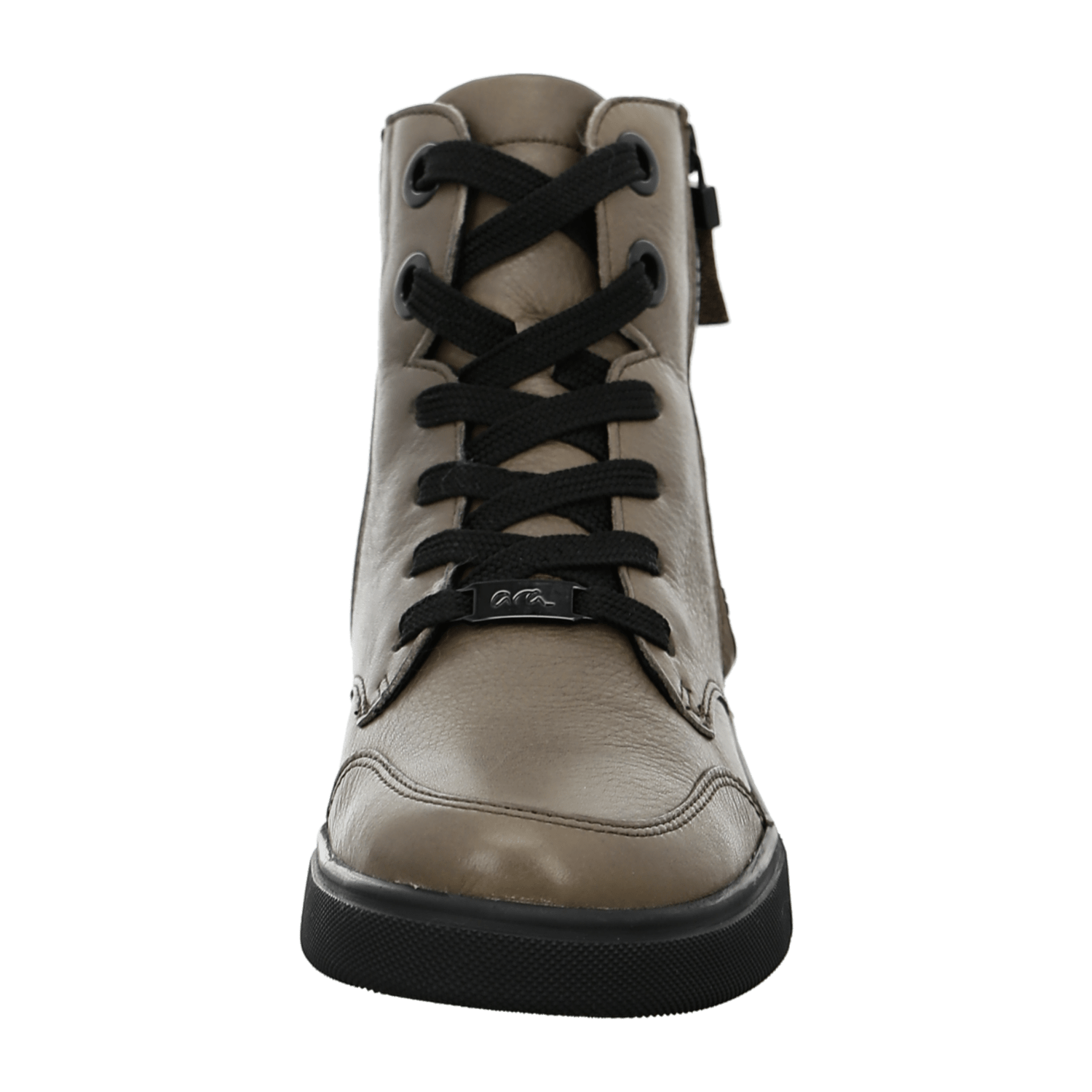 ARA ROM Women's Sneakers in Grey Smooth Leather with Lace-Up Closure