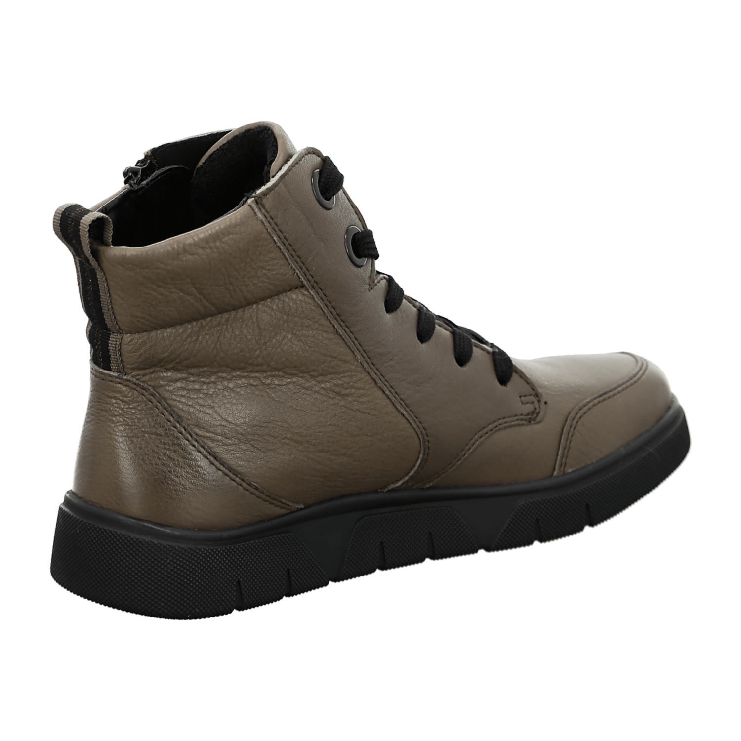 ARA ROM Women's Sneakers in Grey Smooth Leather with Lace-Up Closure