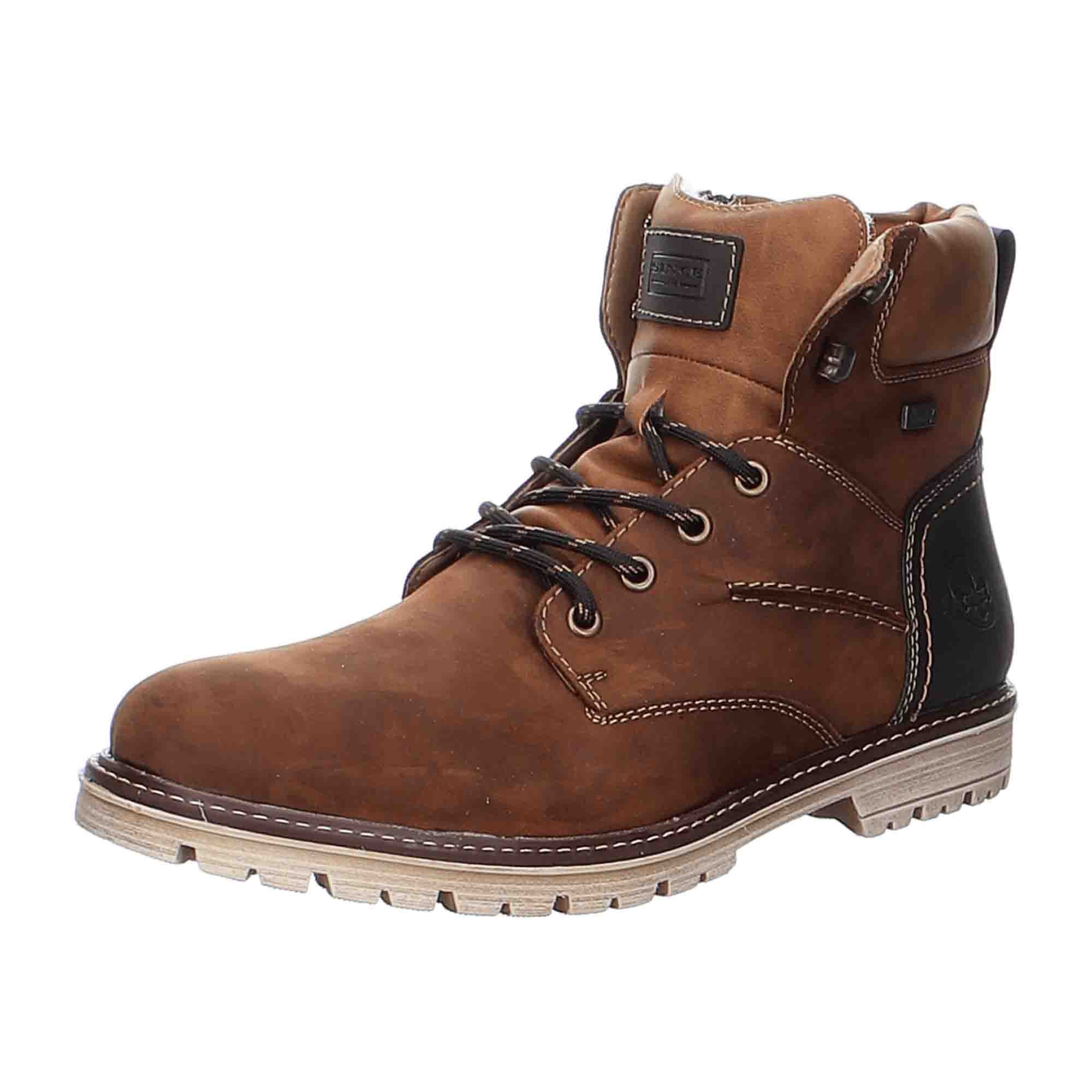 Rieker Men's Brown Ankle Boots with Warm Lining and RiekerTex Waterproofing