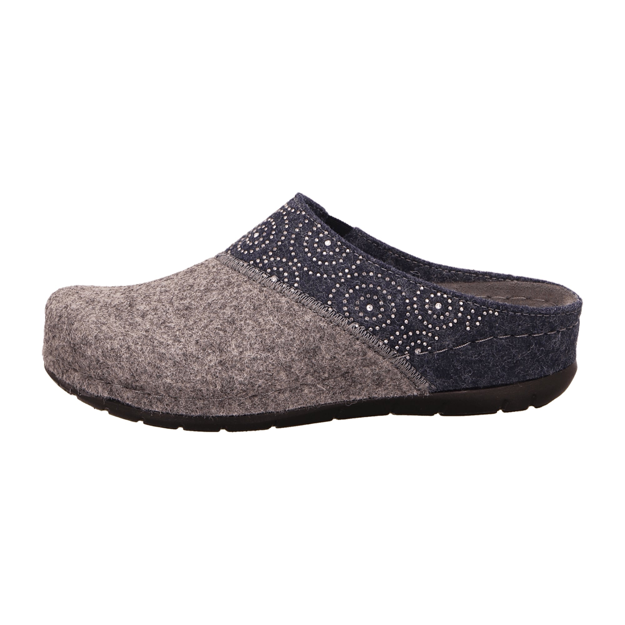 Rohde RODIGO-40 Women's Grey Slip-On Shoes with Wedge Heel Warm Lined