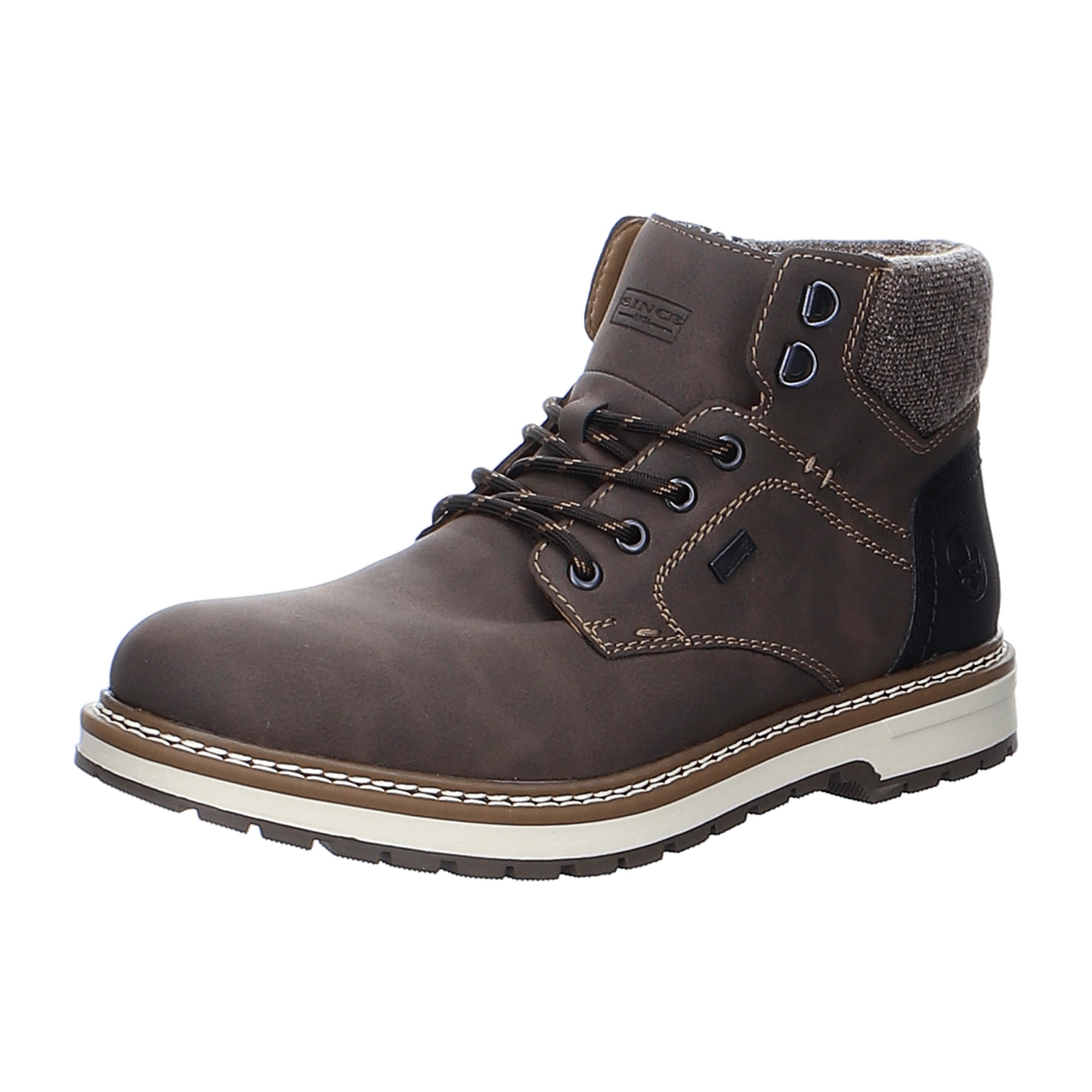 Rieker Men's Brown Ankle Boots with Warm Wool Lining and Water Protection