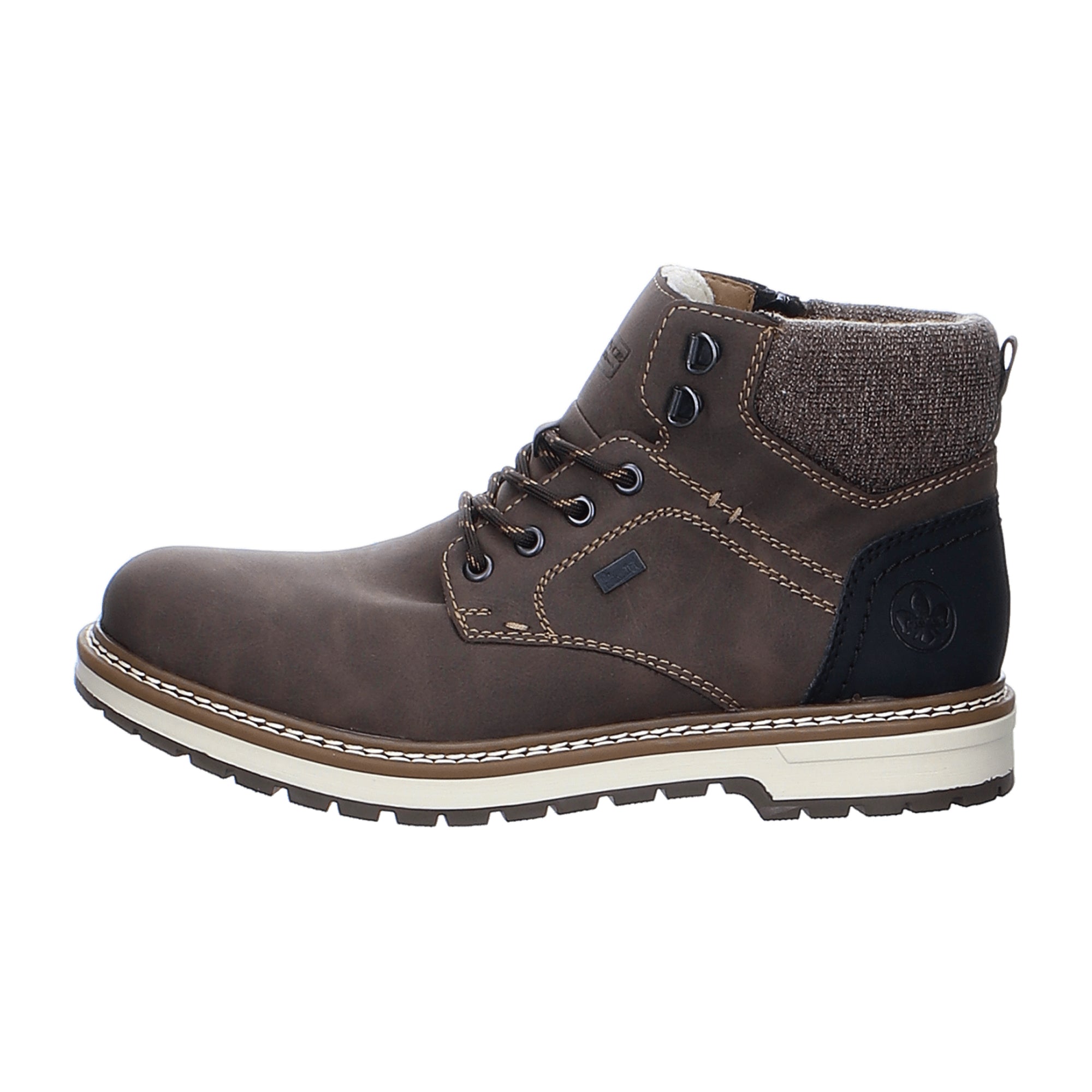 Rieker Men's Brown Ankle Boots with Warm Wool Lining and Water Protection