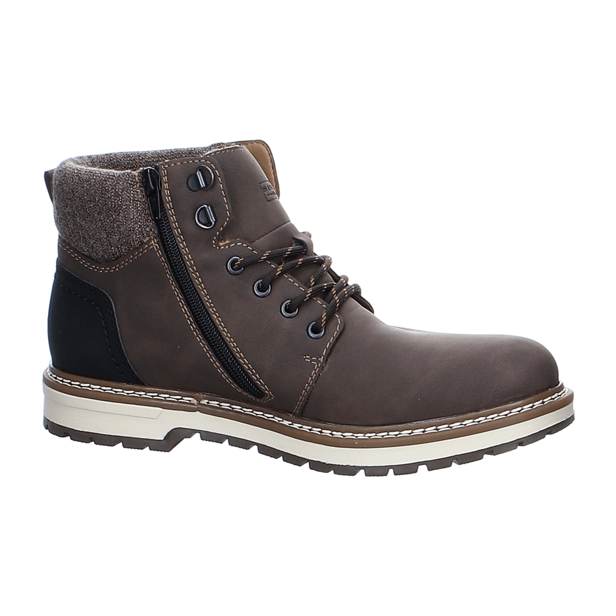 Rieker Men's Brown Ankle Boots with Warm Wool Lining and Water Protection