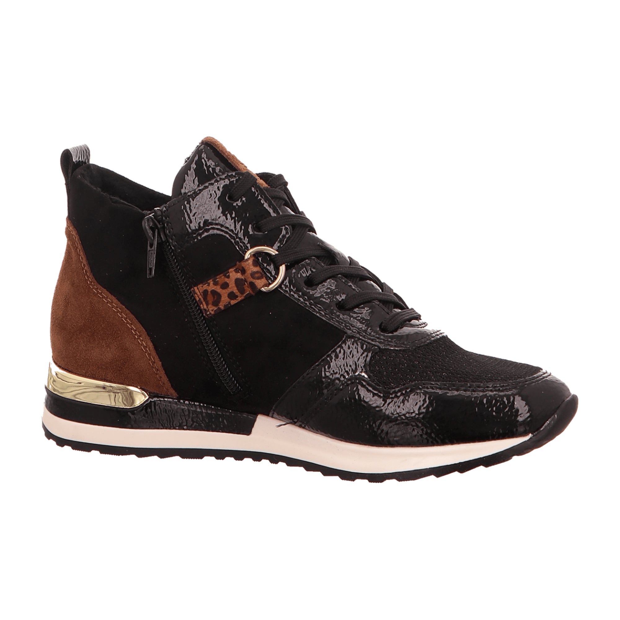 Remonte Women's Black Lace-Up Ankle Boots with Faux Fur Lining