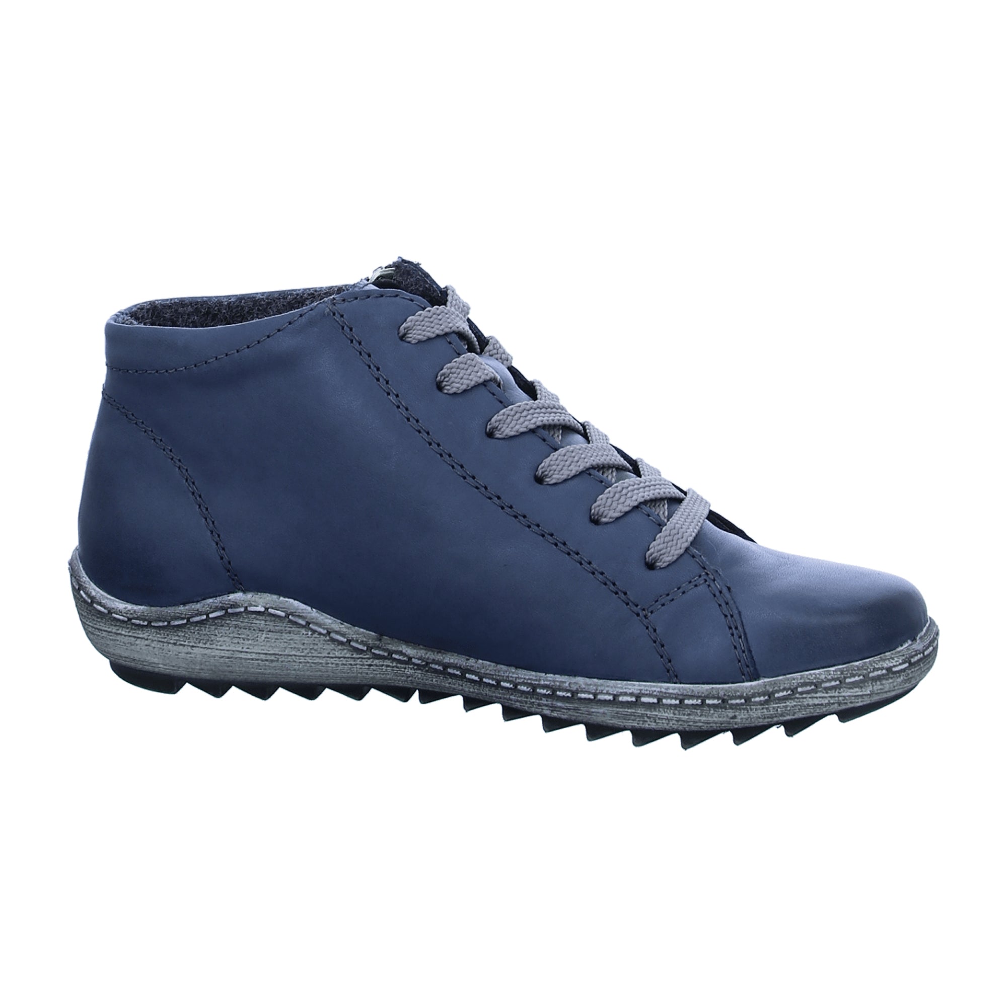 Remonte Women's Blue Ankle Boots, Comfortable Leather, Sporty Sneaker Style