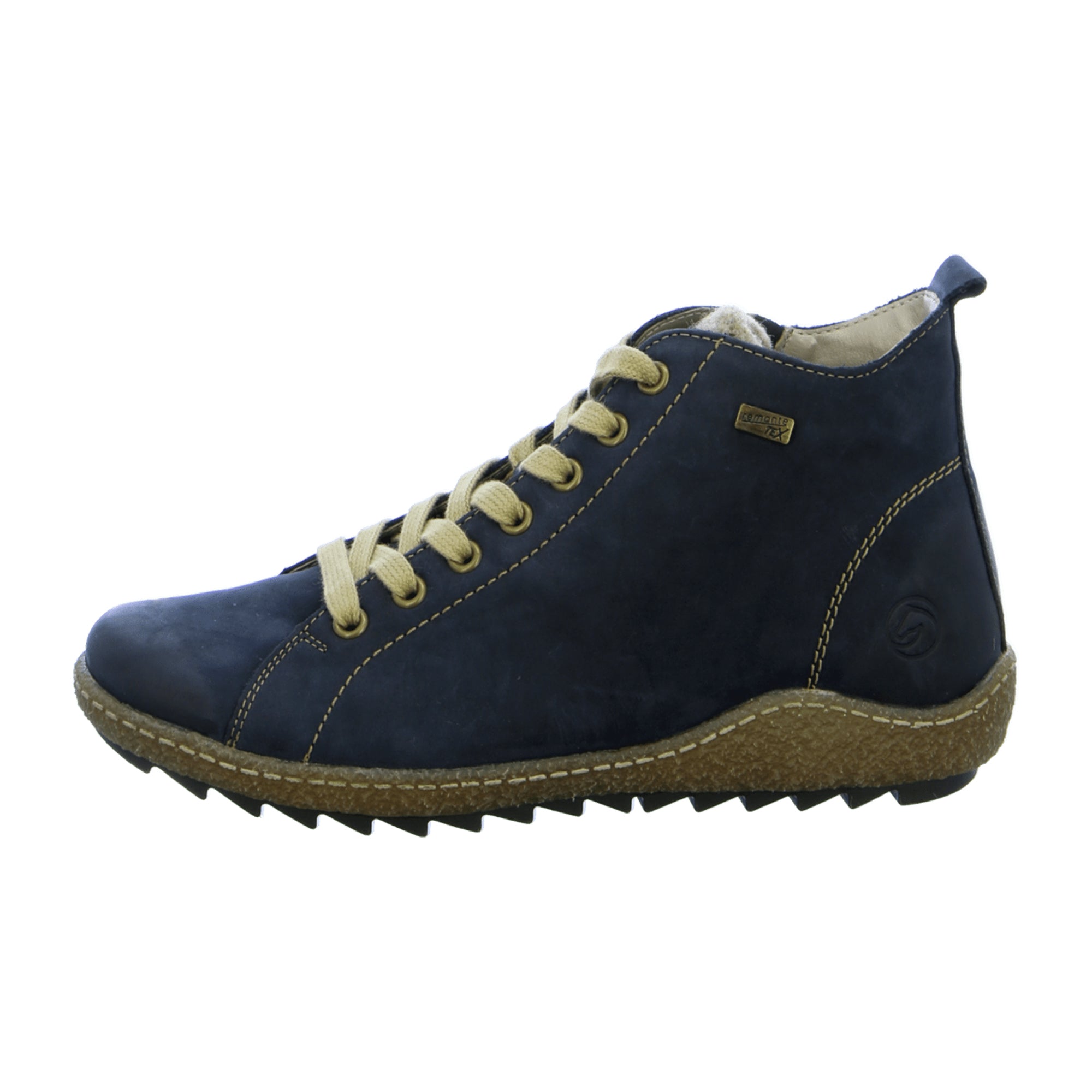 Remonte Women's Blue Leather Shoes R4789-14 Warm Lined for Fall Winter