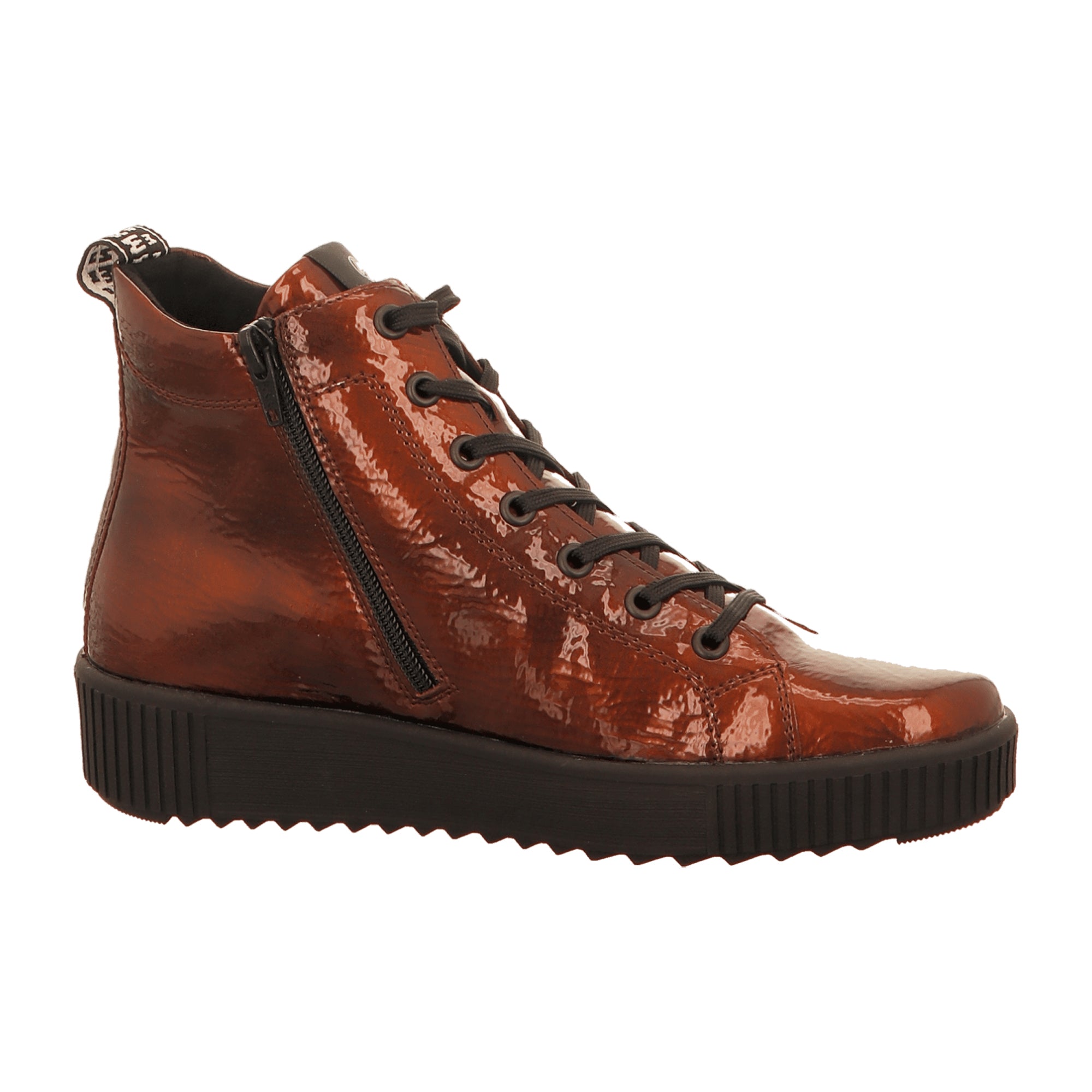 Remonte Women's Brown Bronze Ankle Boots with Zip and Lace-Up Closure