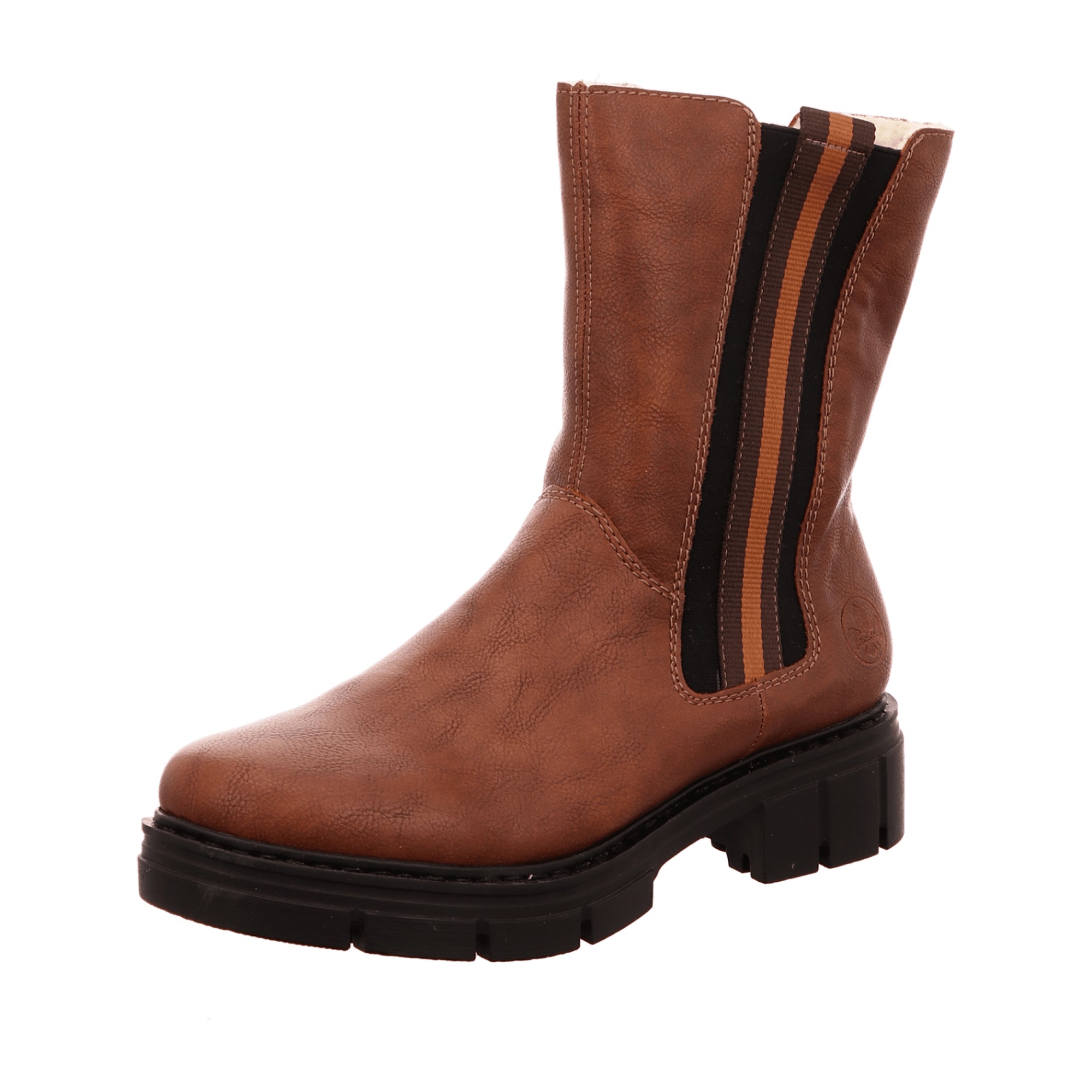 Rieker Women's Brown Zip-Up Ankle Boots with Warm Lining for Fall/Winter