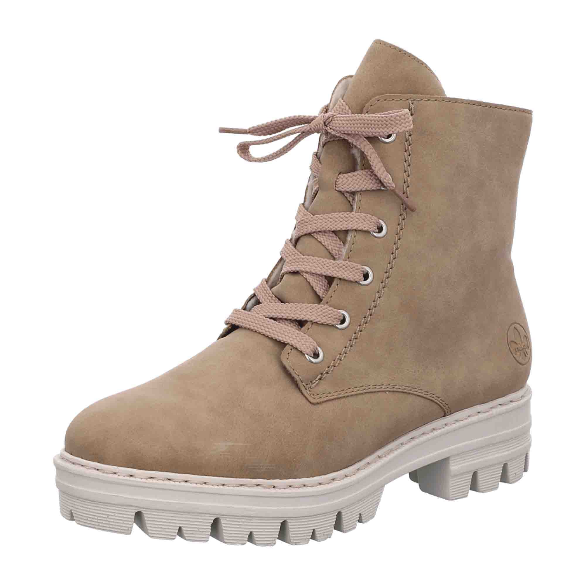 Rieker Beige Women's Boots Model 76141-60 Comfortable Warm Lined Autumn Winter